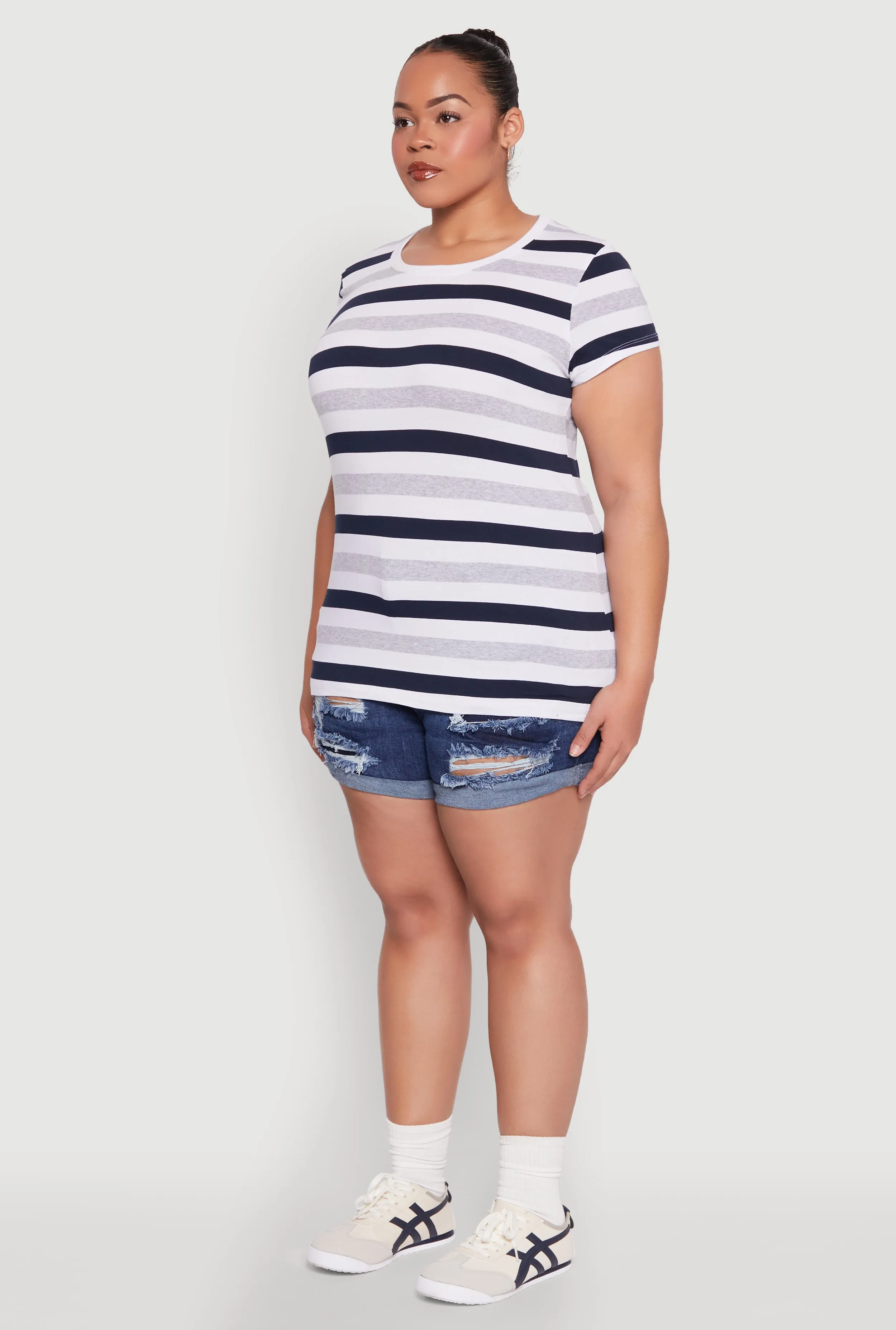 Plus Size Striped Tee sold by Rainbow product image thumbnail 5