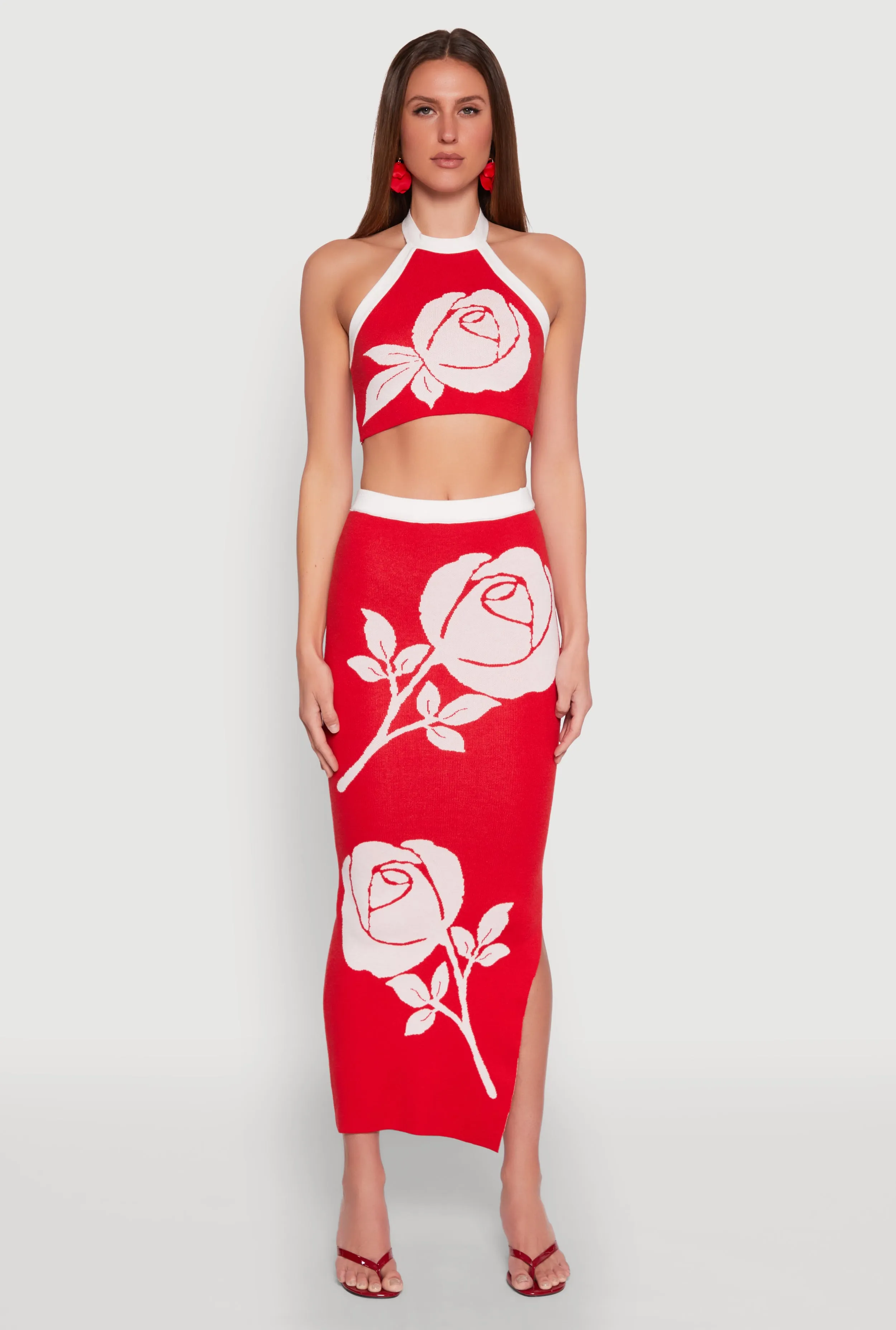 Contrast Trim Floral Print Crop Top sold by Rainbow product image thumbnail 3