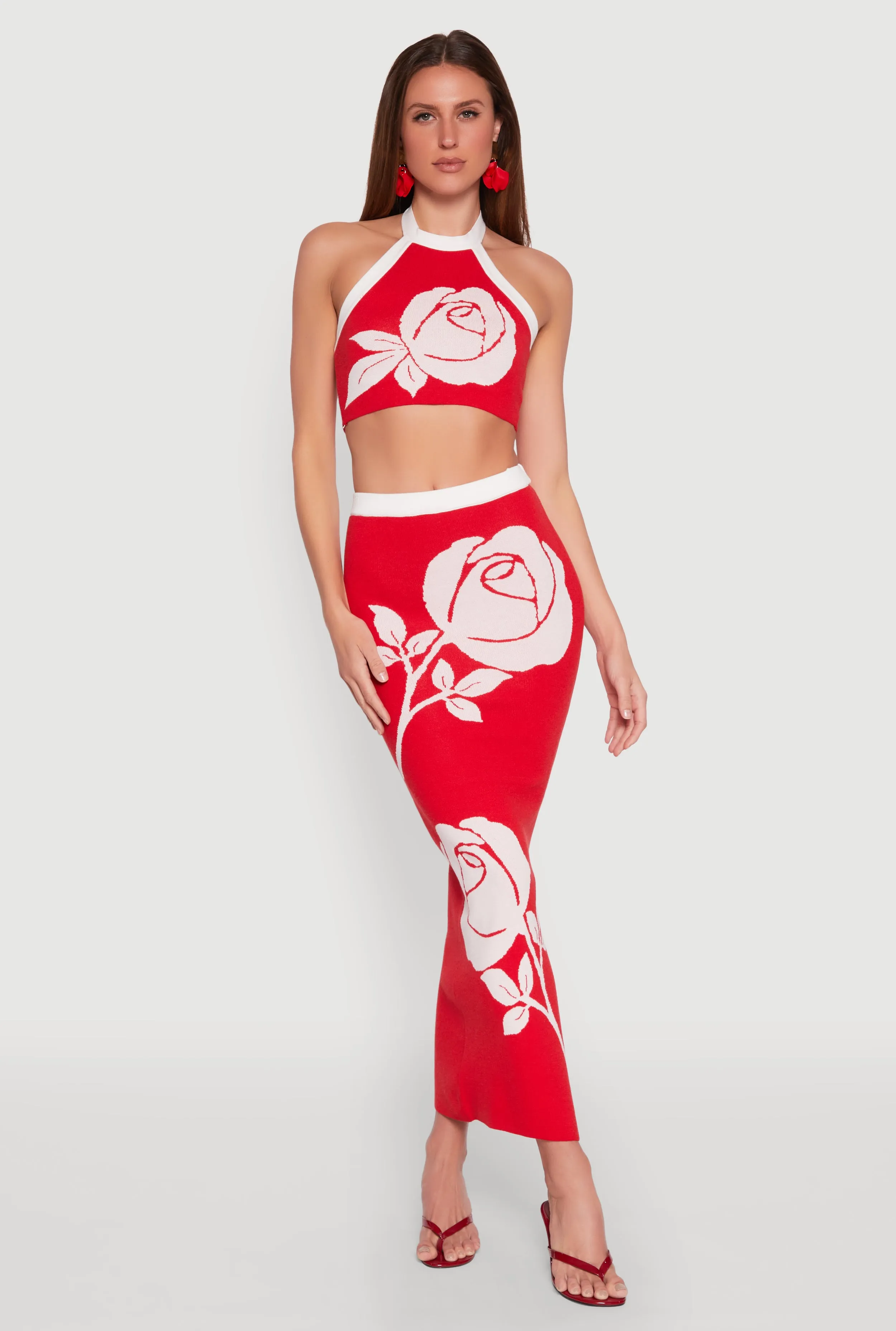 Contrast Trim Floral Print Crop Top sold by Rainbow product image thumbnail 2