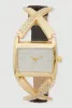 Faux Leather Band Rhinestone Studded Watch sold by Rainbow