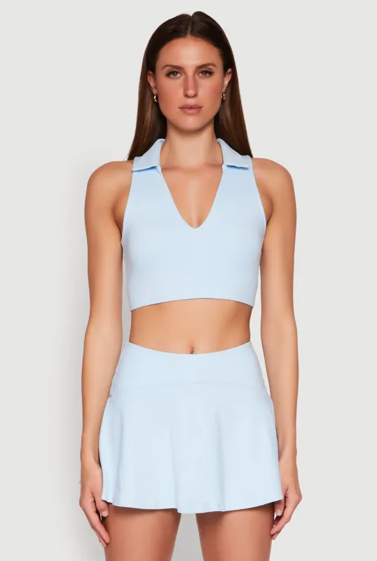 Polo Collar Sports Bra Top sold by Rainbow