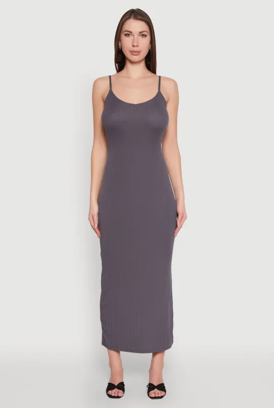 Ribbed Knit Cami Maxi Dress sold by Rainbow