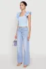 Iris Ruffle Trim Scoop Neck Crop Top sold by Rainbow