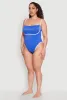 Plus Size Bebe Rhinestone Tie Back One Piece Swimsuit sold by Rainbow