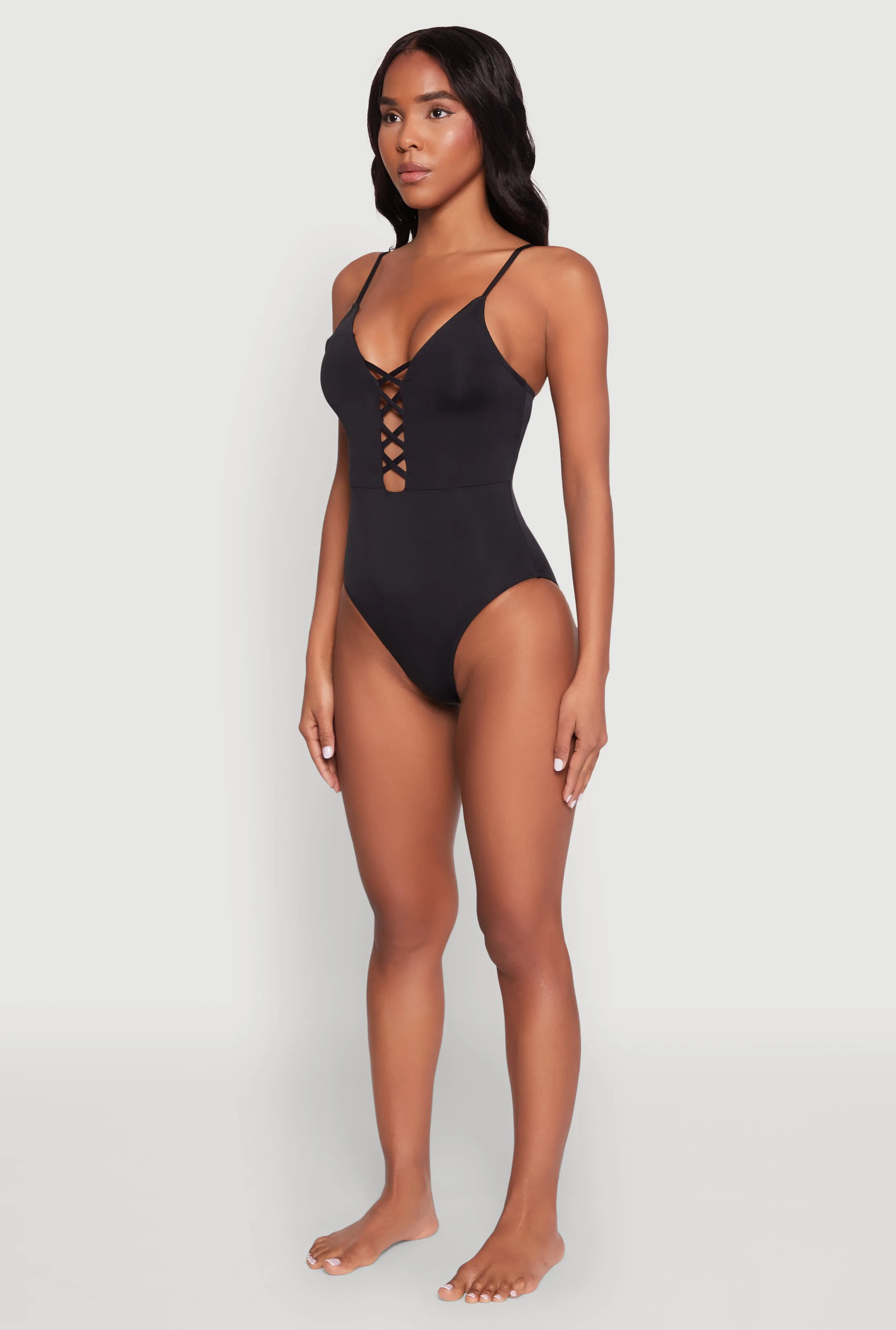 Caged Front Plunge One Piece Swimsuit sold by Rainbow product image thumbnail 5