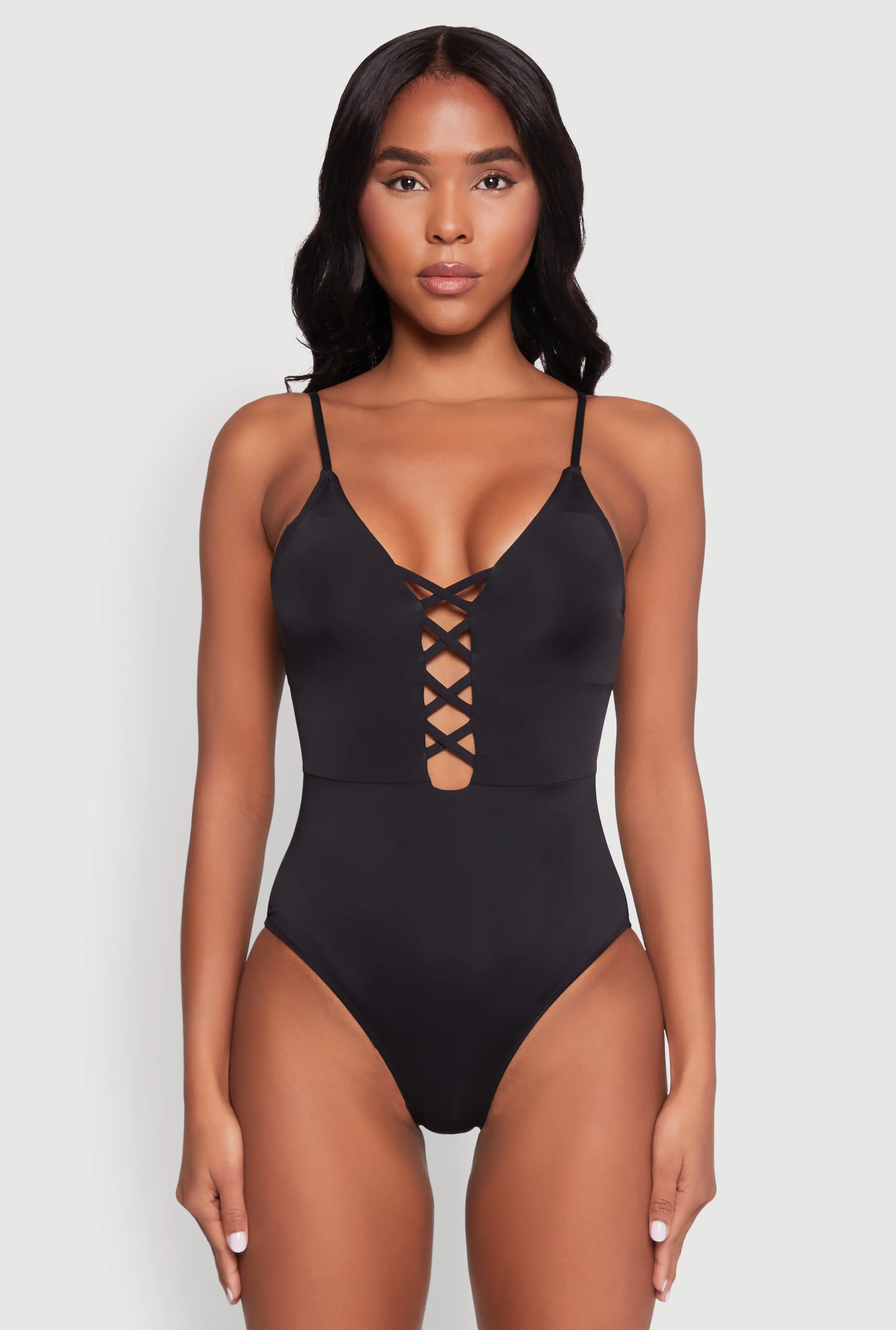 Caged Front Plunge One Piece Swimsuit sold by Rainbow product image thumbnail 2