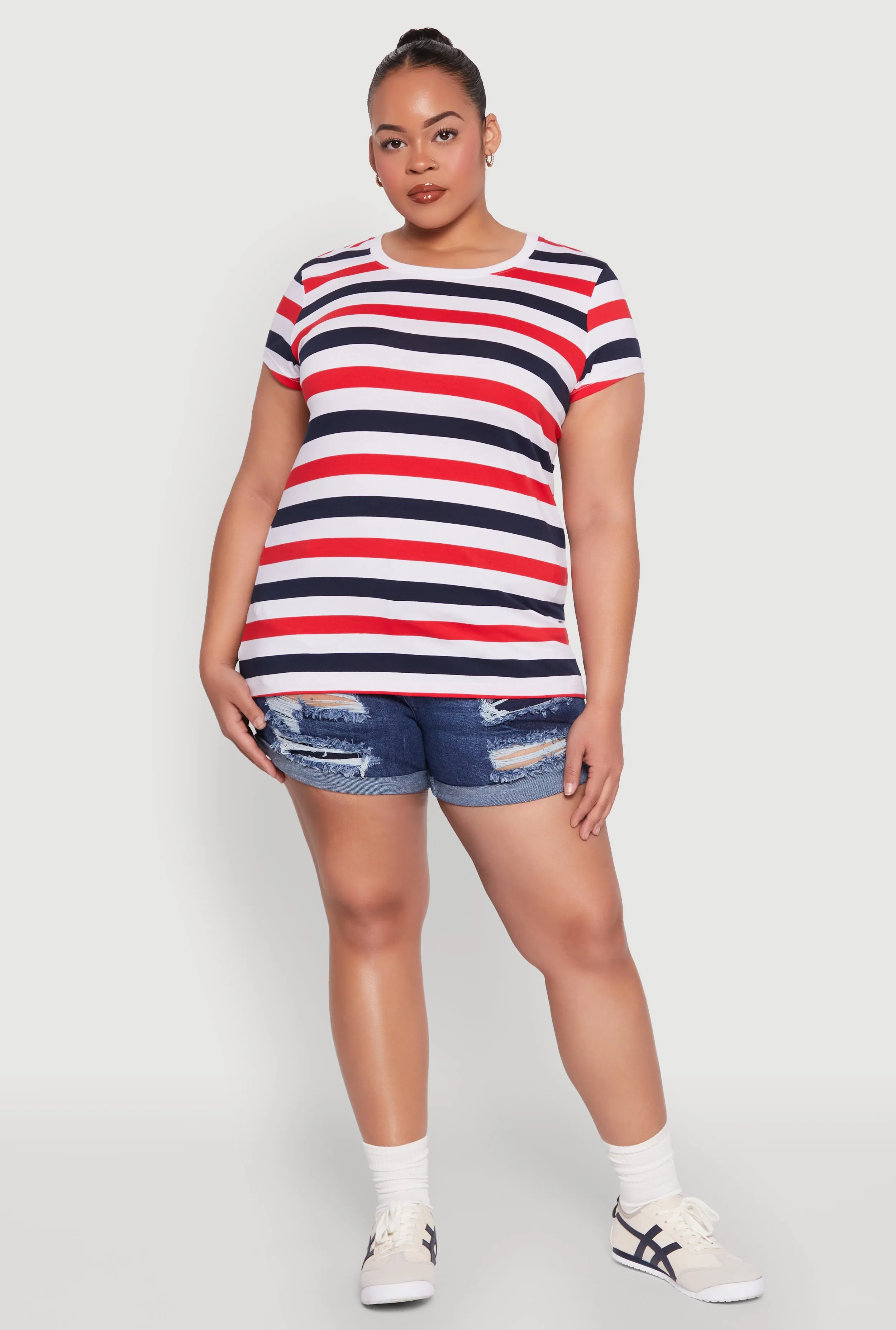 Plus Size Striped Tee sold by Rainbow