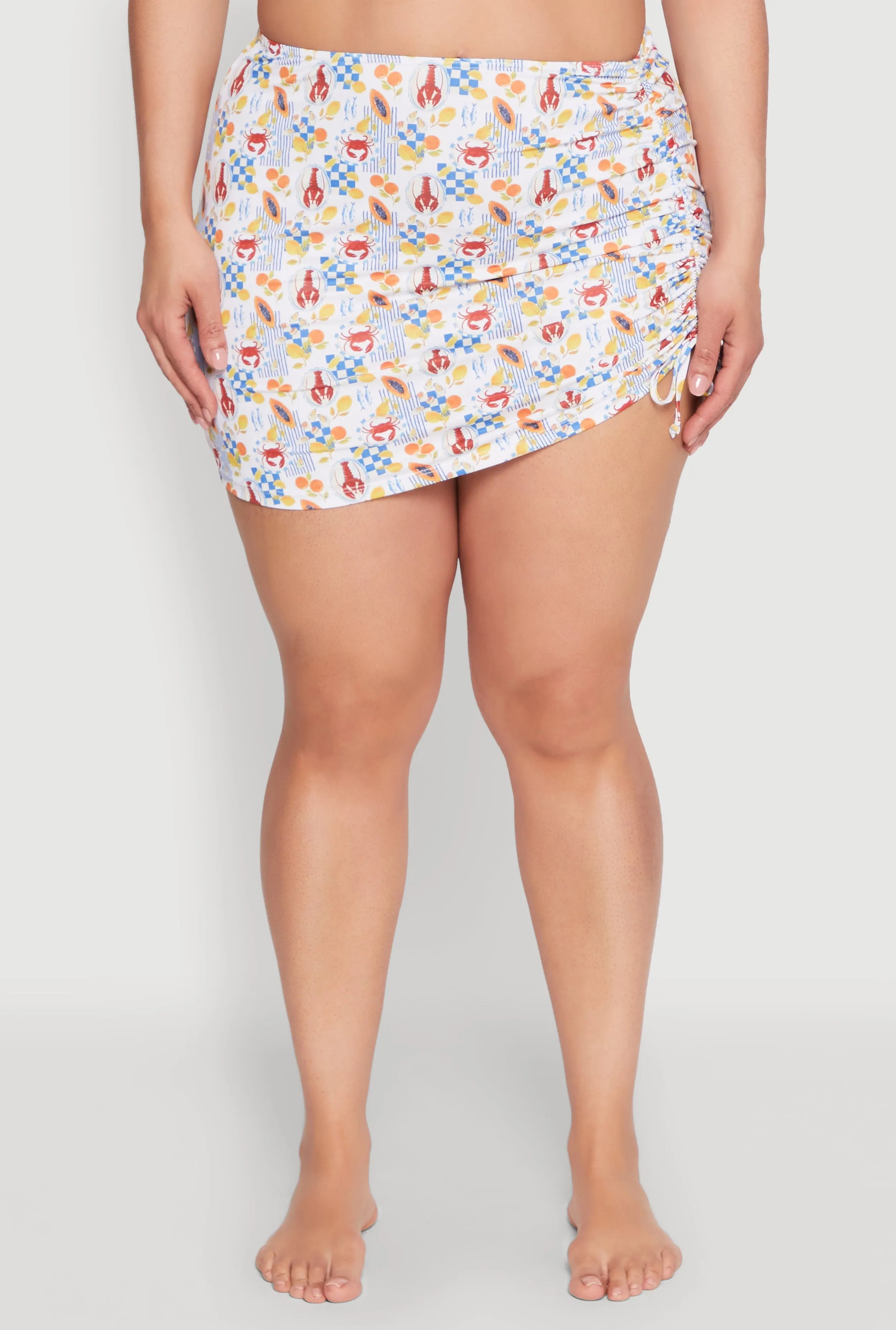 Plus Size Tropical Crab Papaya Print Sarong sold by Rainbow product image thumbnail 5