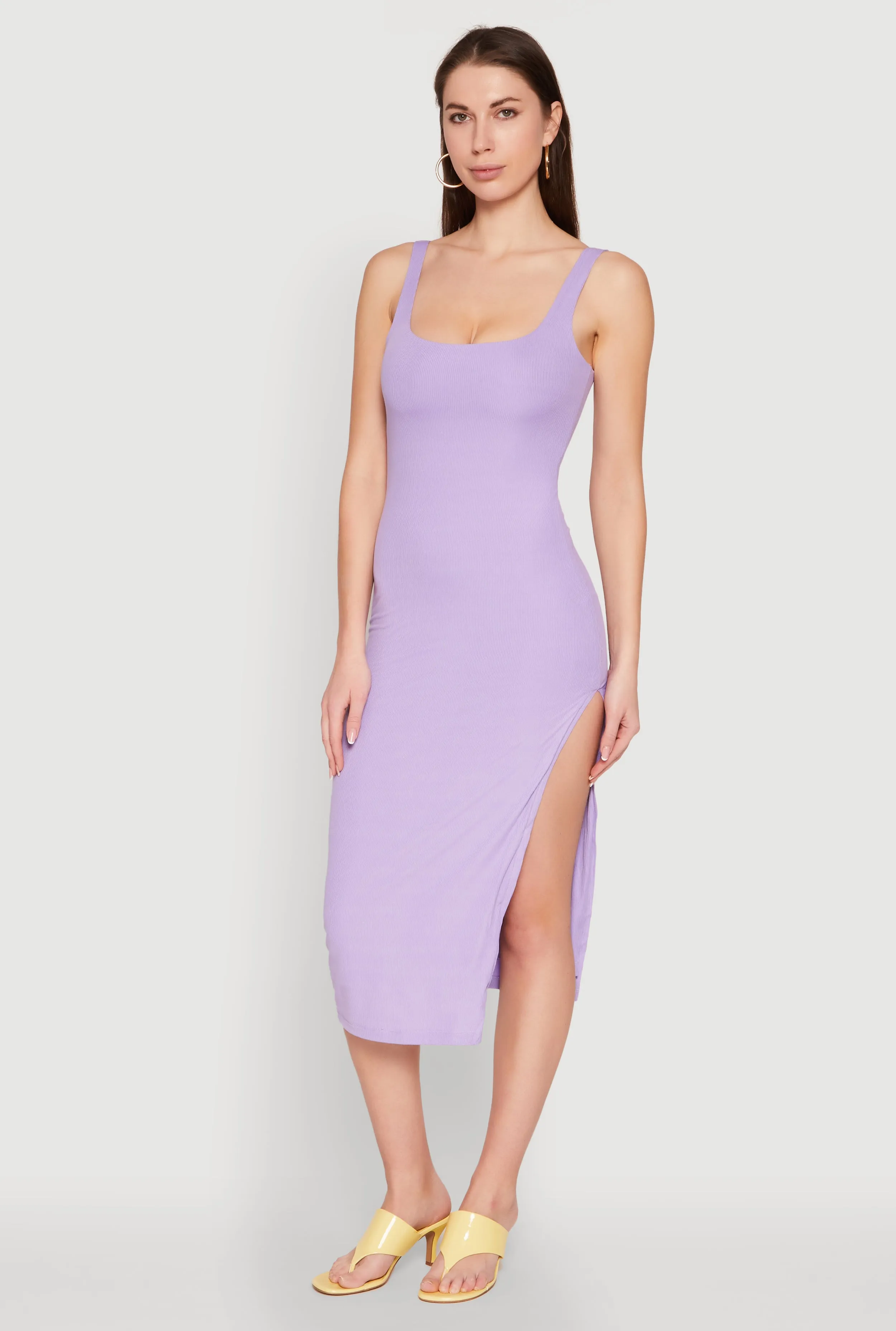 Square Neck Side Slit Tank Dress sold by Rainbow product image thumbnail 2