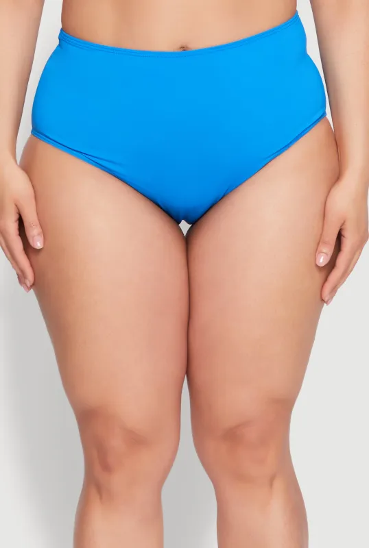 Plus Size High Waisted Swim Bikini Bottoms sold by Rainbow