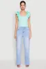 Iris Ruffle Trim Scoop Neck Crop Top sold by Rainbow