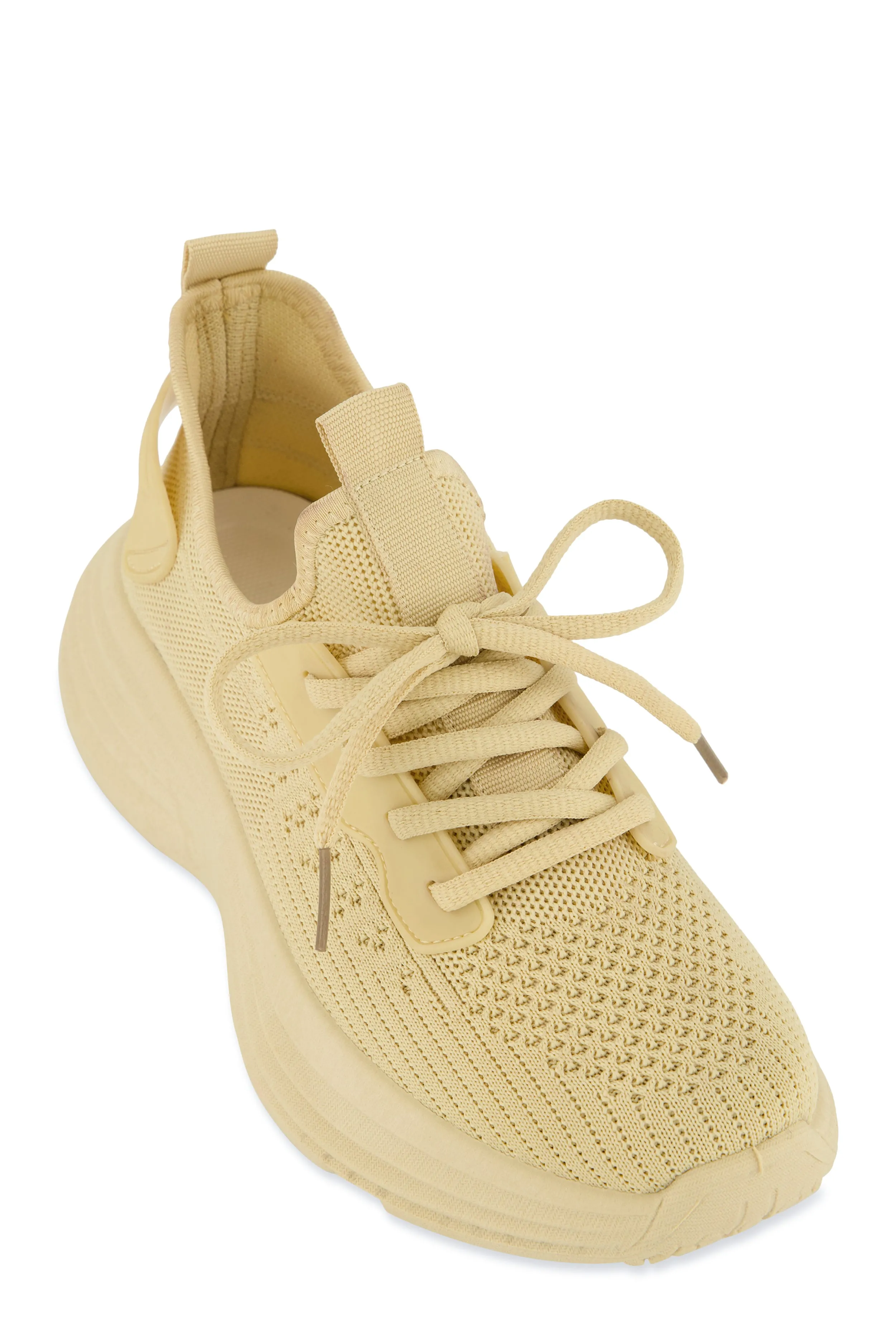Textured Knit Platform Athletic Sneakers sold by Rainbow
