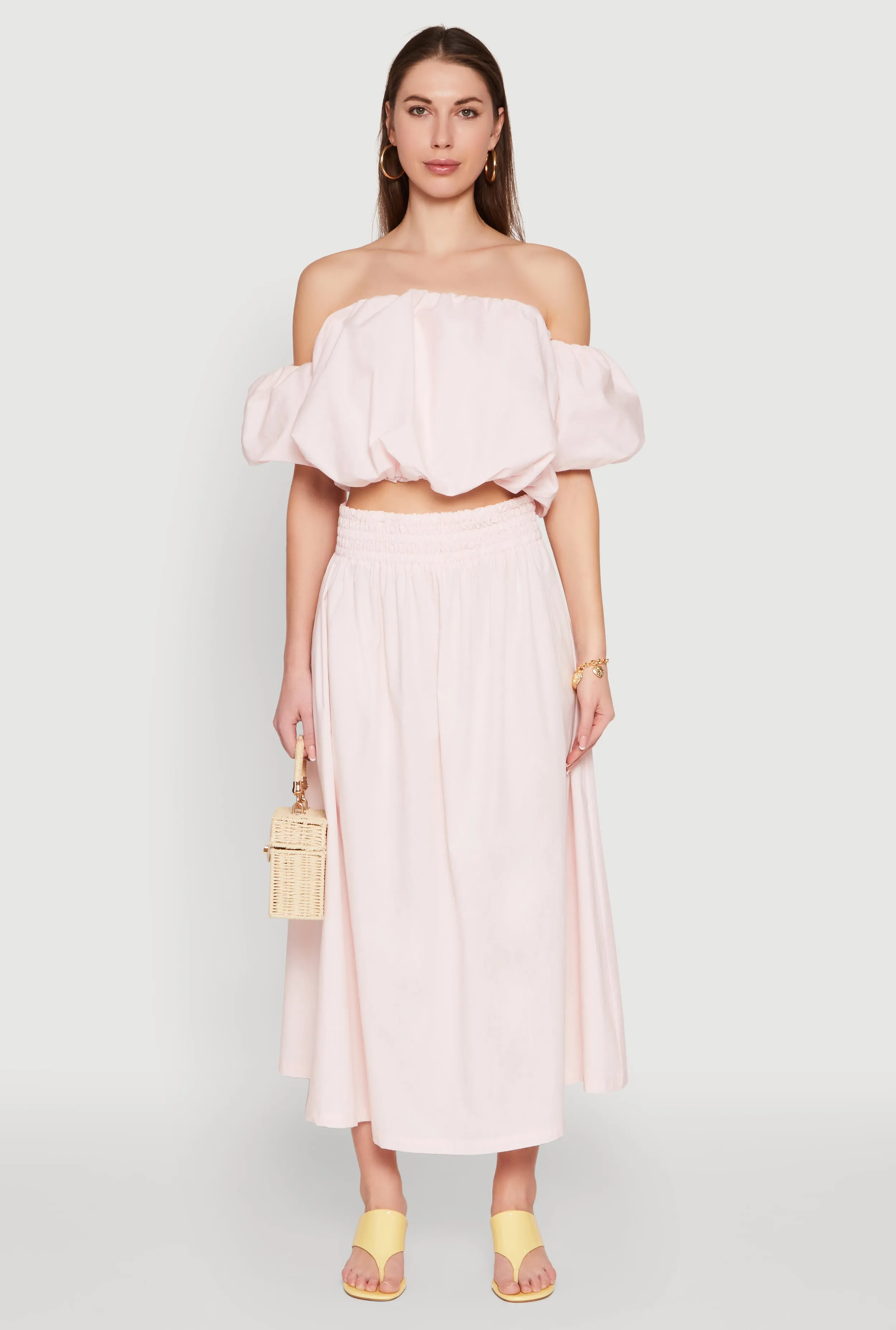 Haute Monde High Waist Midi Skirt sold by Rainbow