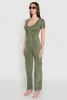 Mineral Wash Short Sleeve Jumpsuit sold by Rainbow