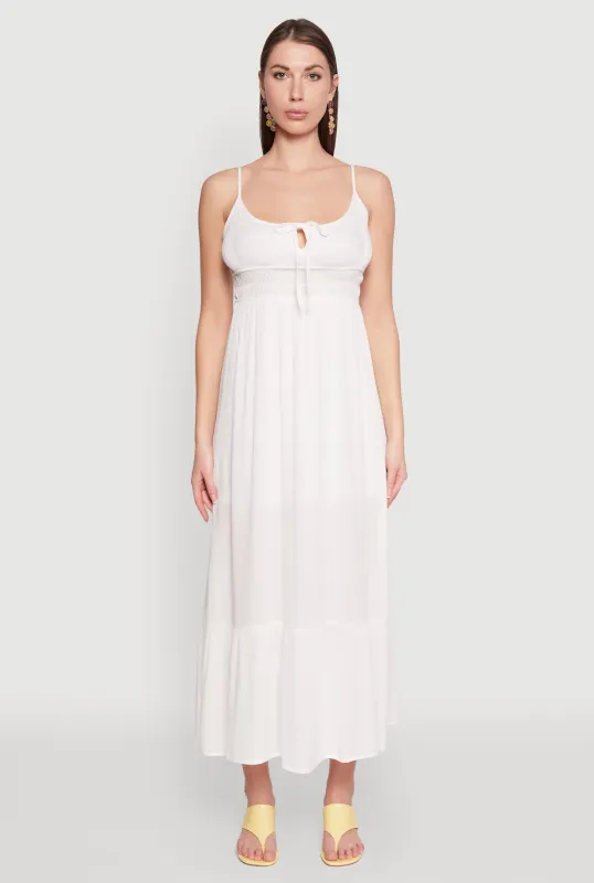 Tie Front Keyhole Maxi Dress sold by Rainbow