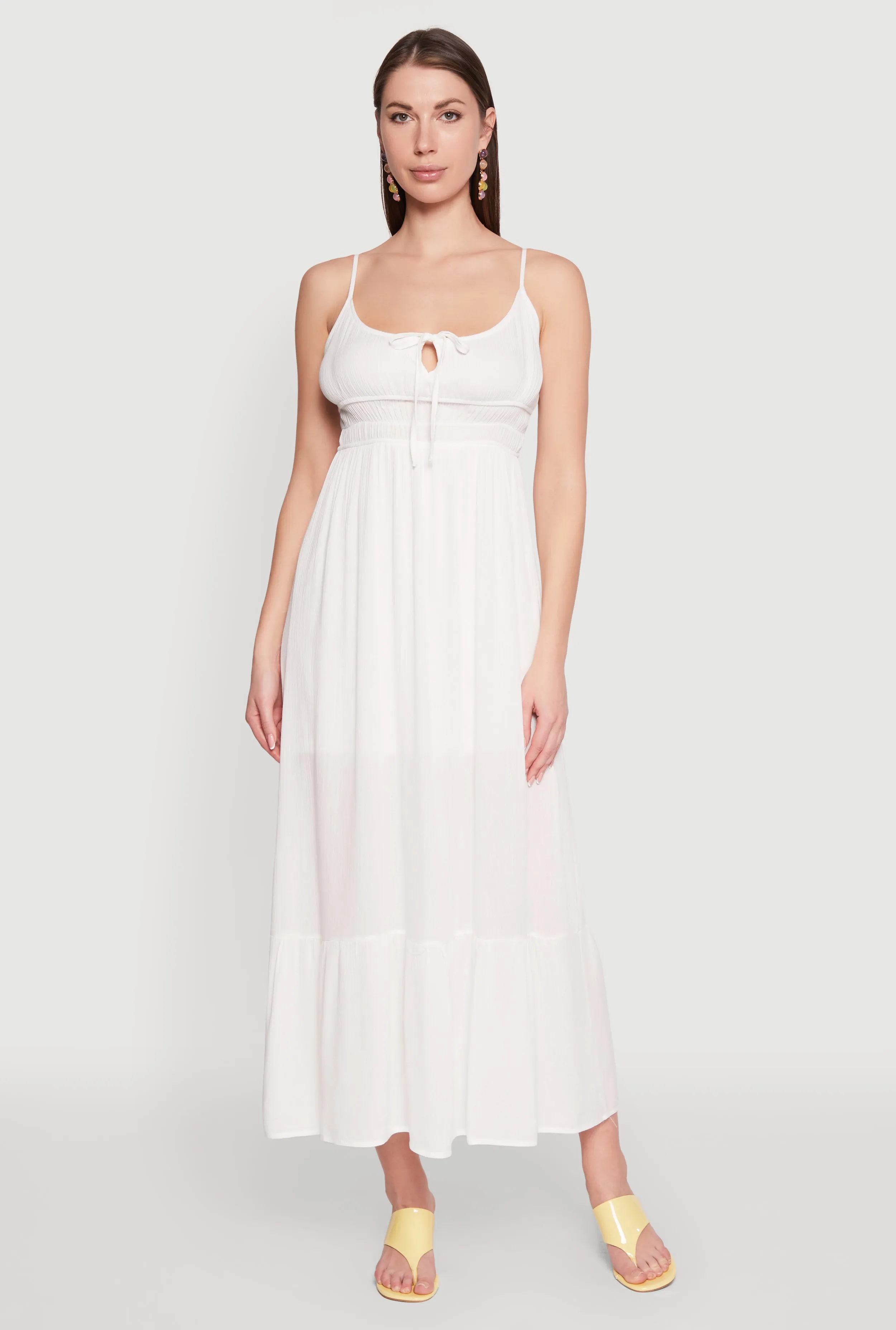 Tie Front Keyhole Maxi Dress sold by Rainbow product image thumbnail 2