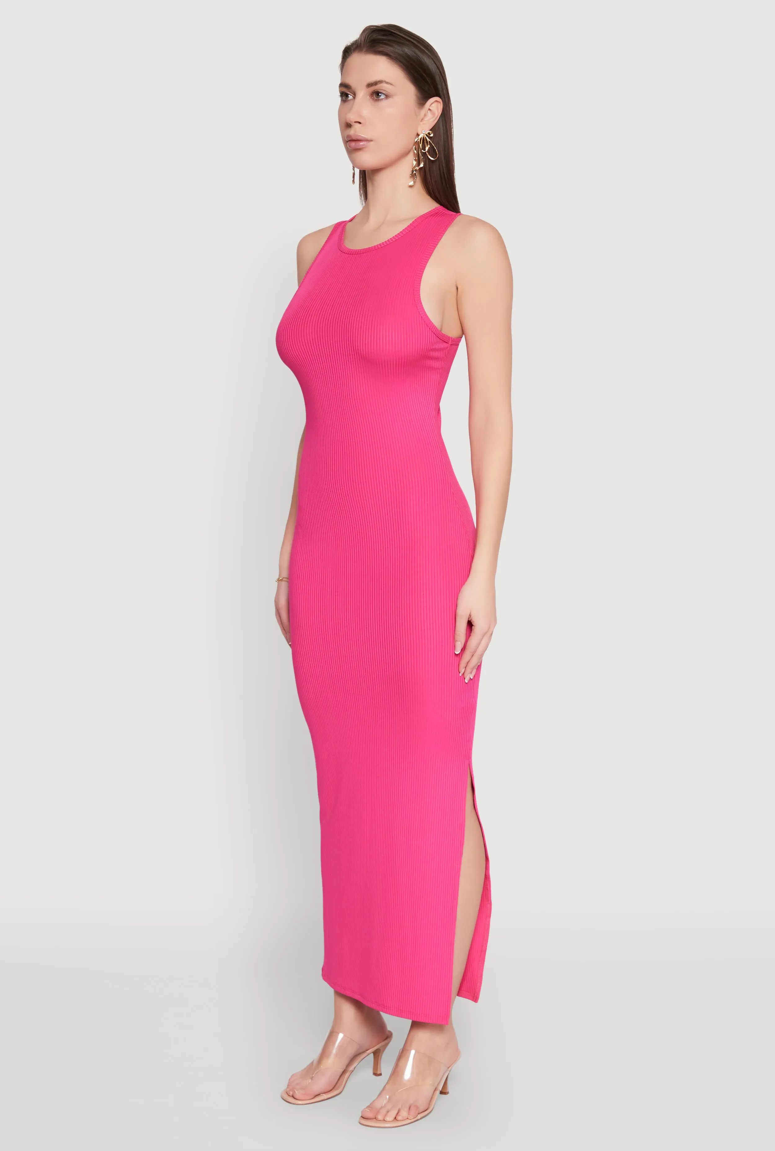 Rib Knit Side Slit Maxi Dress sold by Rainbow product image thumbnail 3