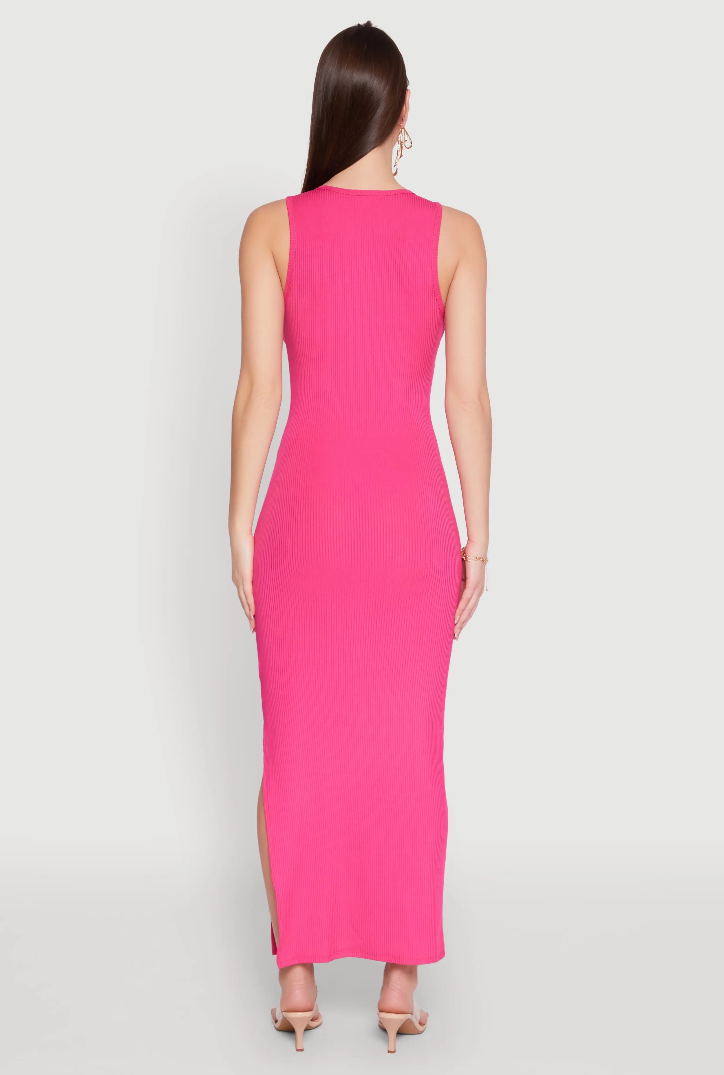 Rib Knit Side Slit Maxi Dress sold by Rainbow product image thumbnail 5