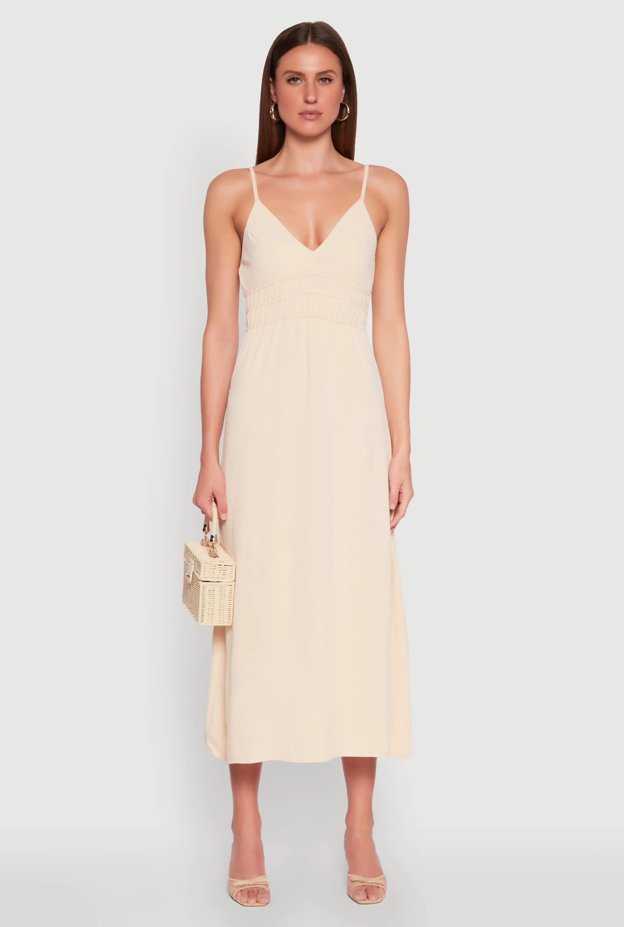 V Neck Empire Waist Maxi Dress sold by Rainbow product image thumbnail 2