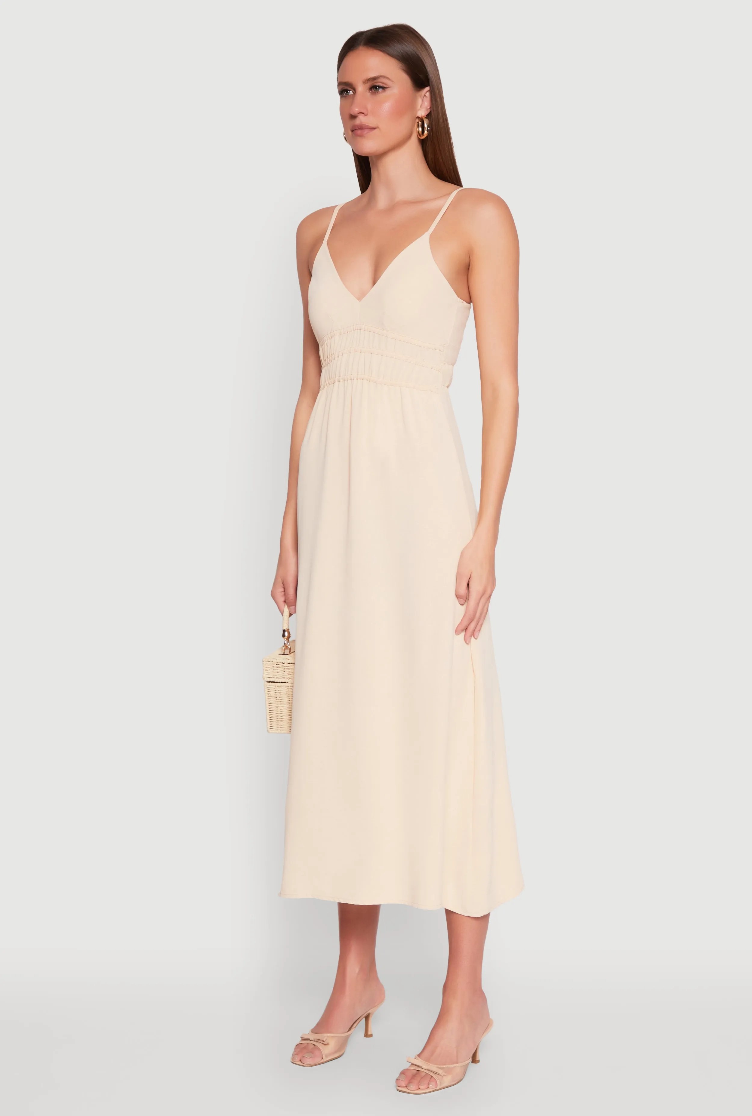 V Neck Empire Waist Maxi Dress sold by Rainbow product image thumbnail 3