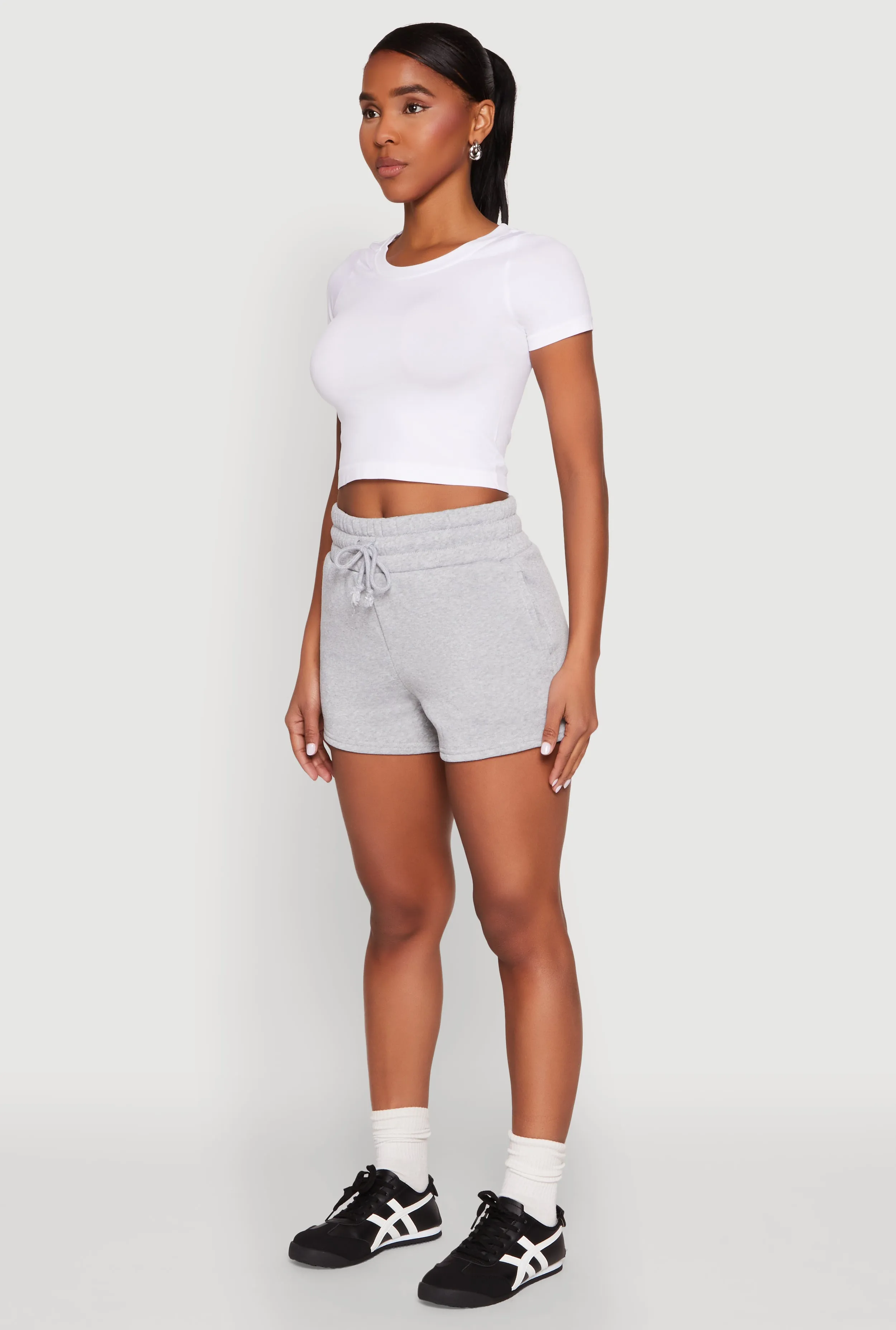 Fleece High Waisted Drawstring Shorts sold by Rainbow product image thumbnail 3