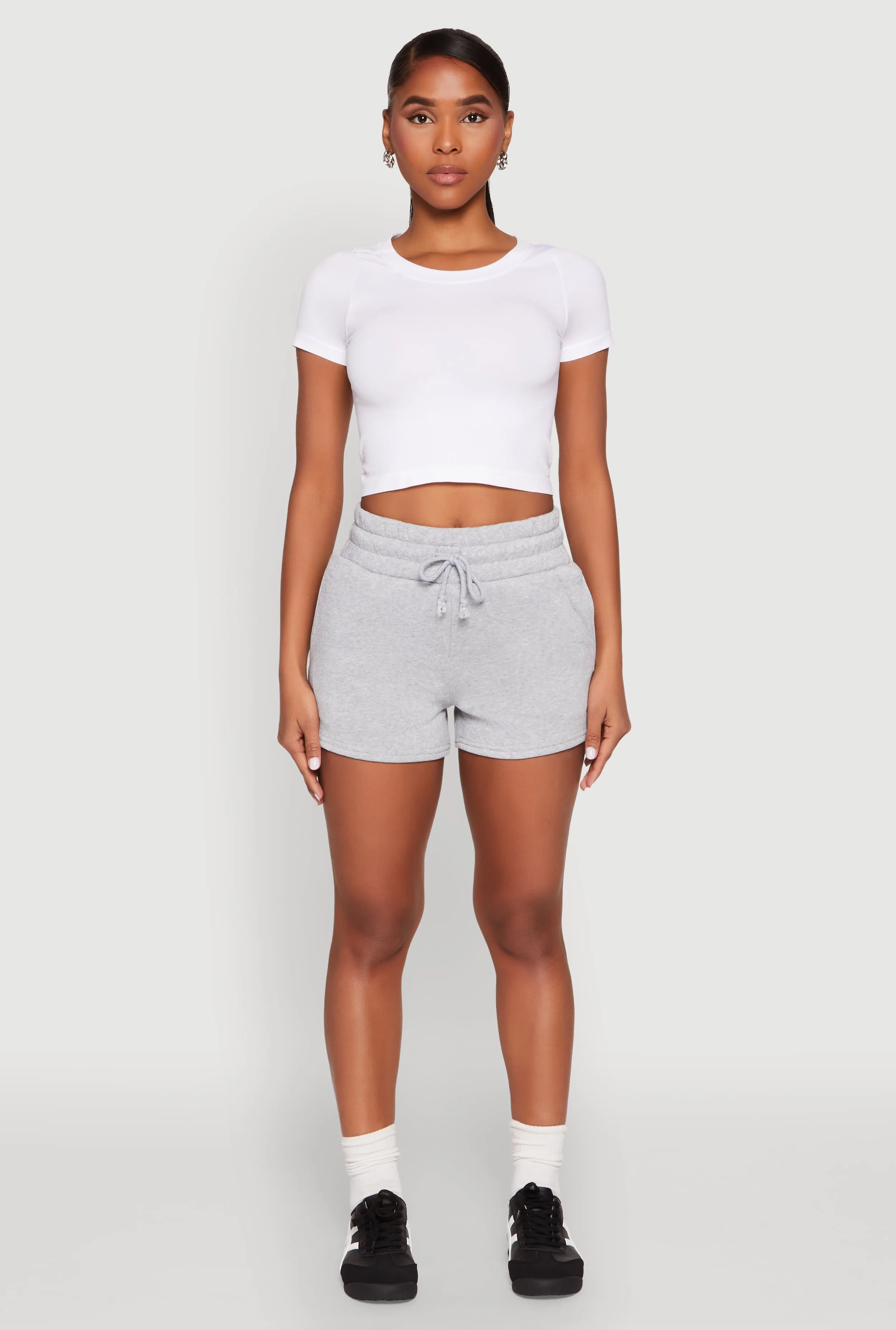 Fleece High Waisted Drawstring Shorts sold by Rainbow product image thumbnail 2