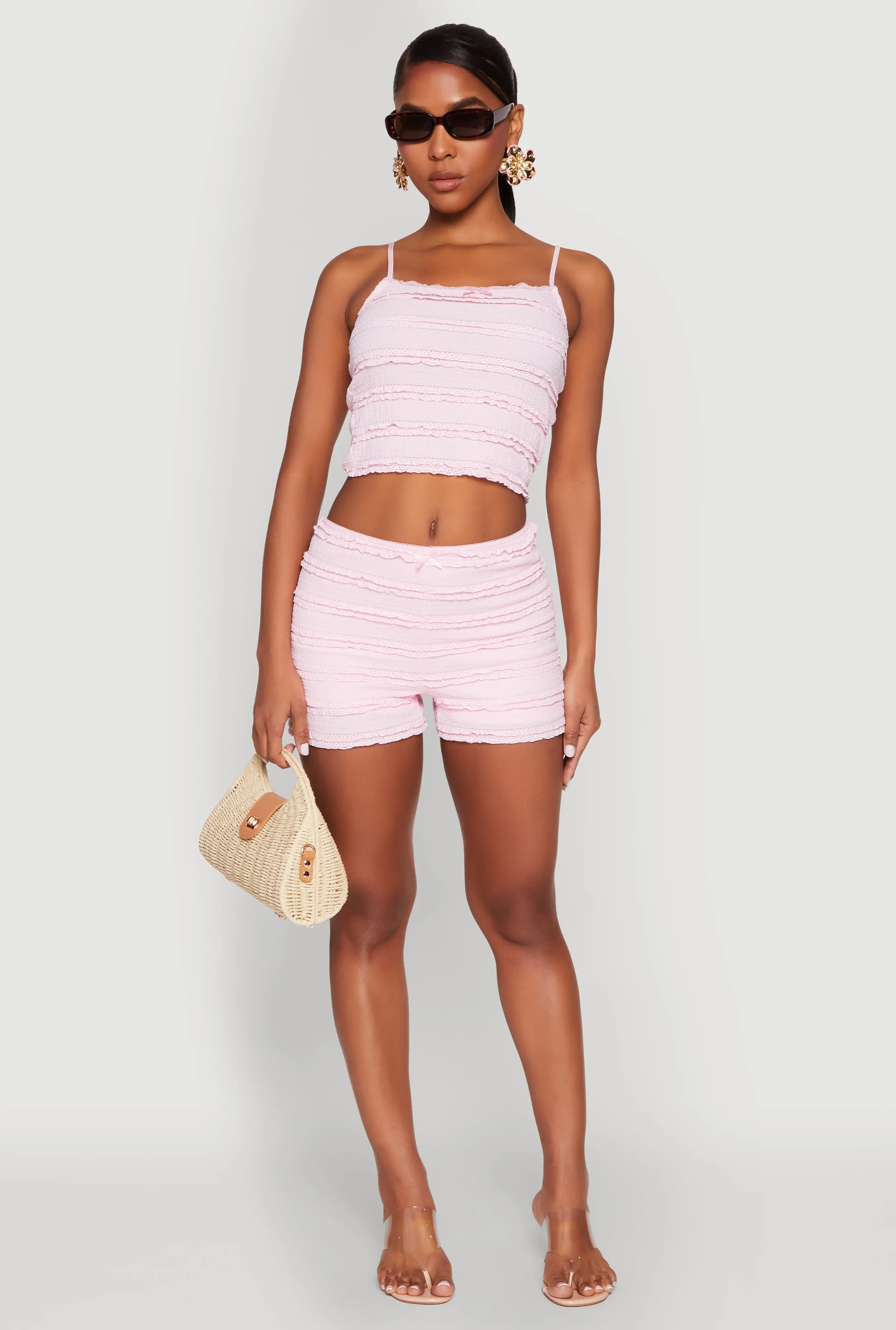 Textured Knit Tiered Lace Detail Cami sold by Rainbow product image thumbnail 3