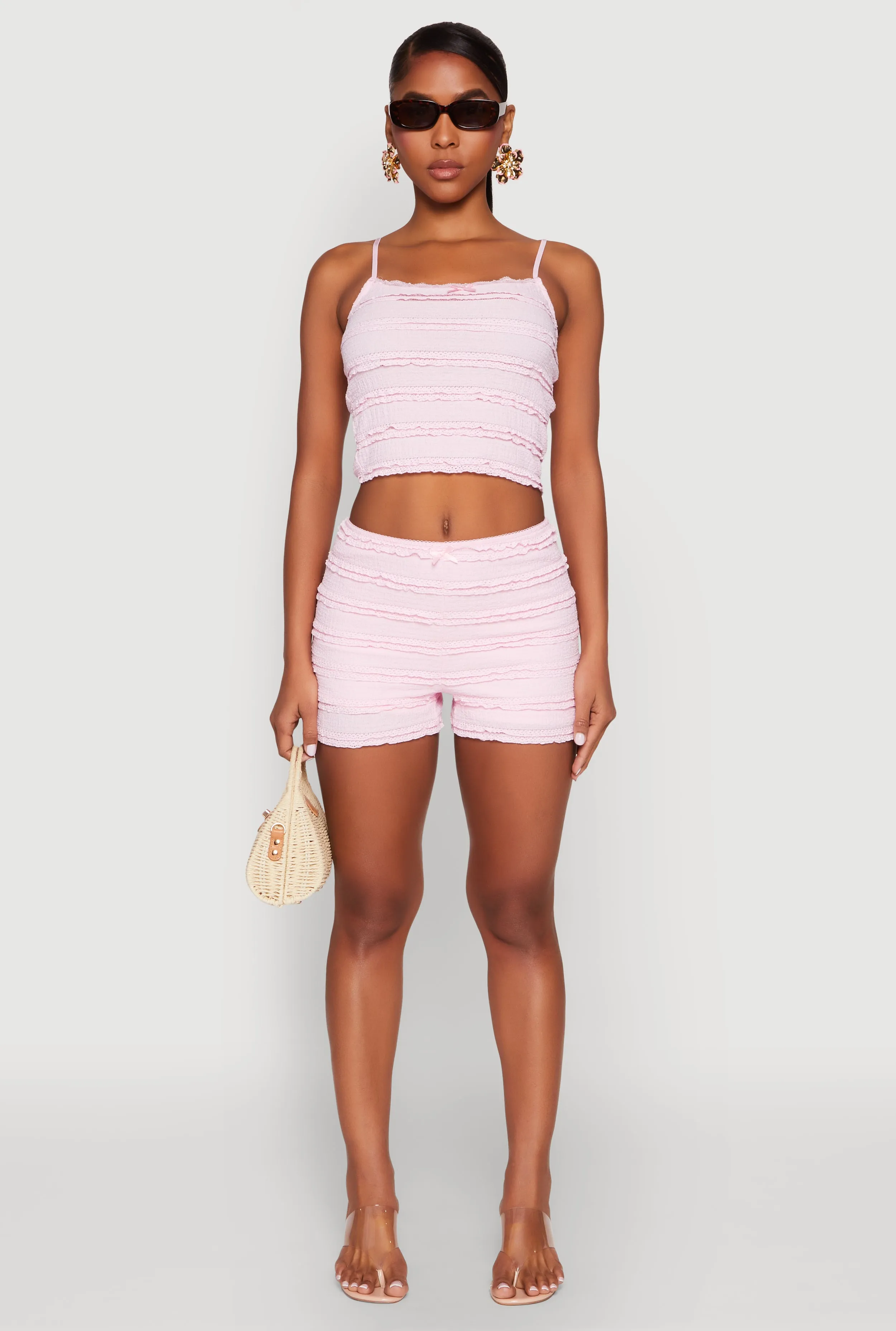 Textured Knit Tiered Lace Detail Cami sold by Rainbow product image thumbnail 2