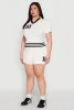 Plus Size Daisy 10 Graphic Varsity Stripe Crop Top sold by Rainbow