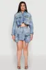 Plus Size Spoon Jeans Cargo Pocket Denim Jacket sold by Rainbow