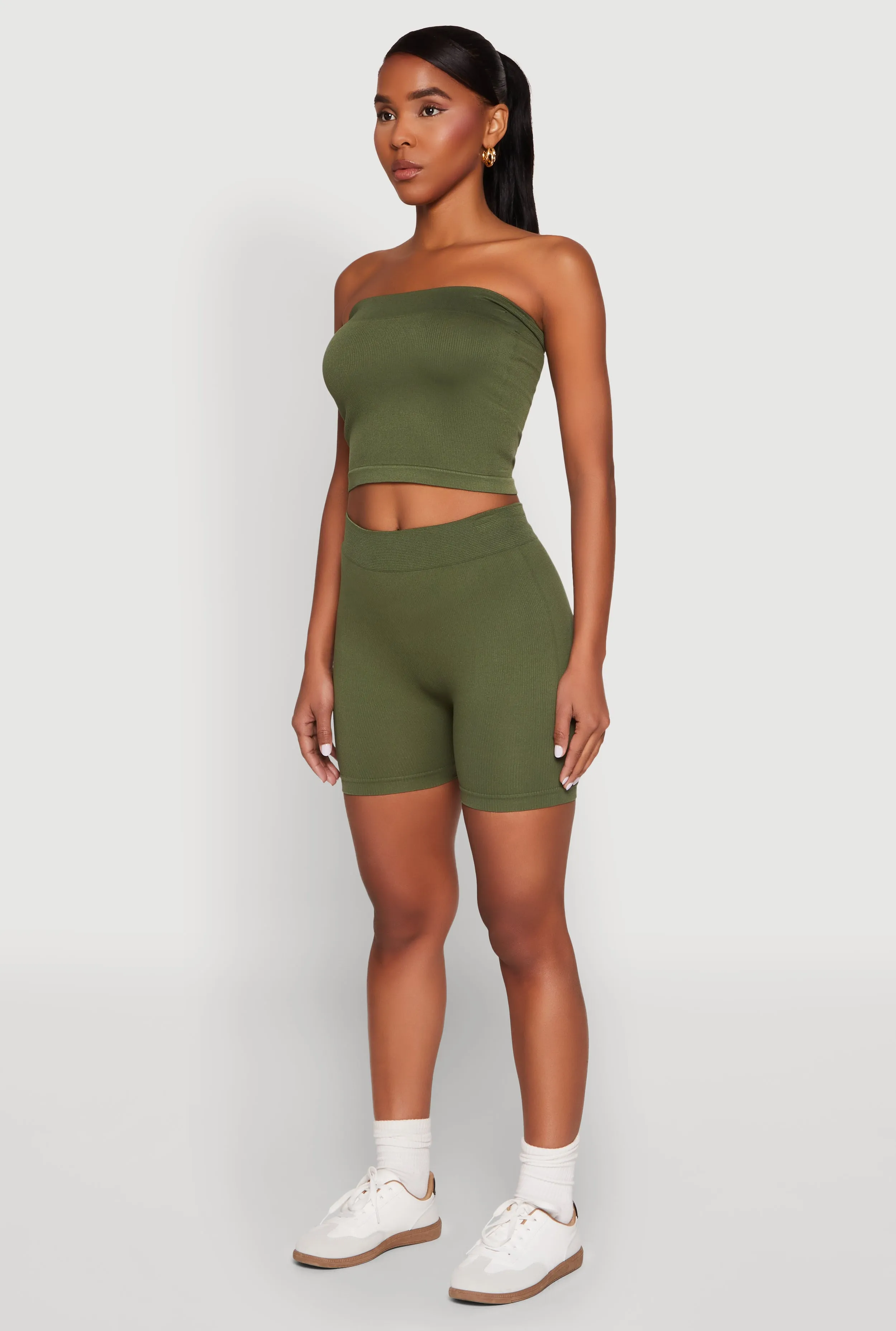 Compression Rib Seamless Tube Top and Shorts sold by Rainbow product image thumbnail 3