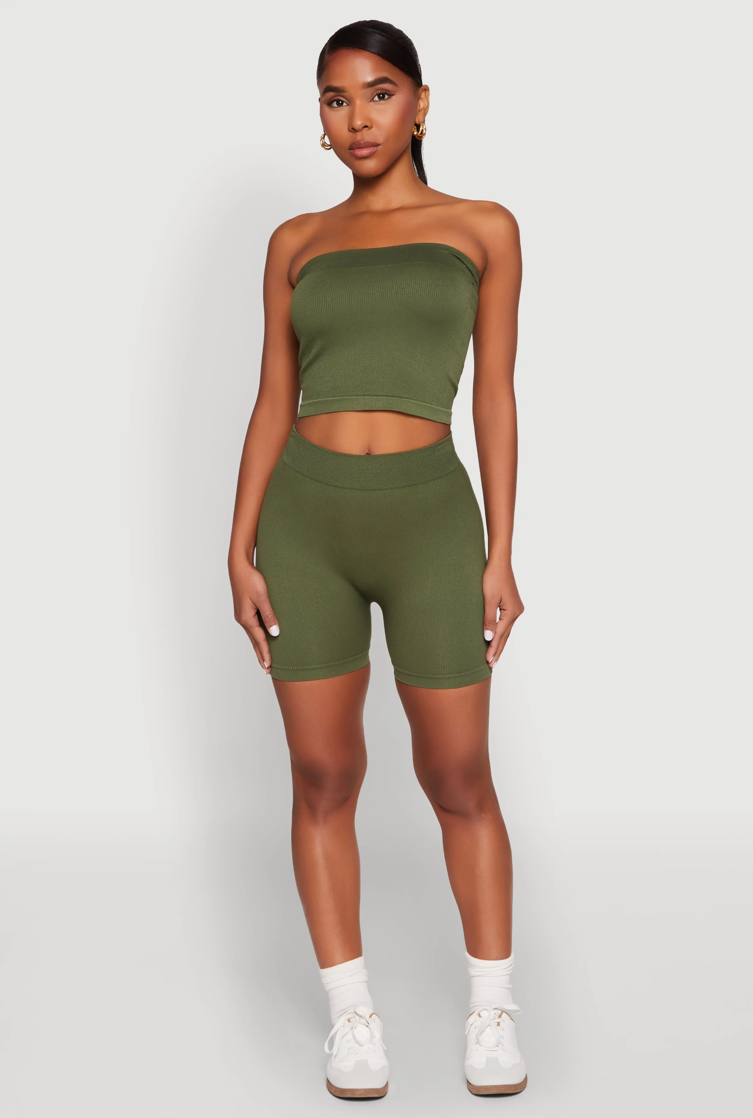 Compression Rib Seamless Tube Top and Shorts sold by Rainbow product image thumbnail 2