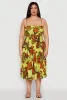 Plus Size Floral Print Smocked Tiered Midi Dress sold by Rainbow