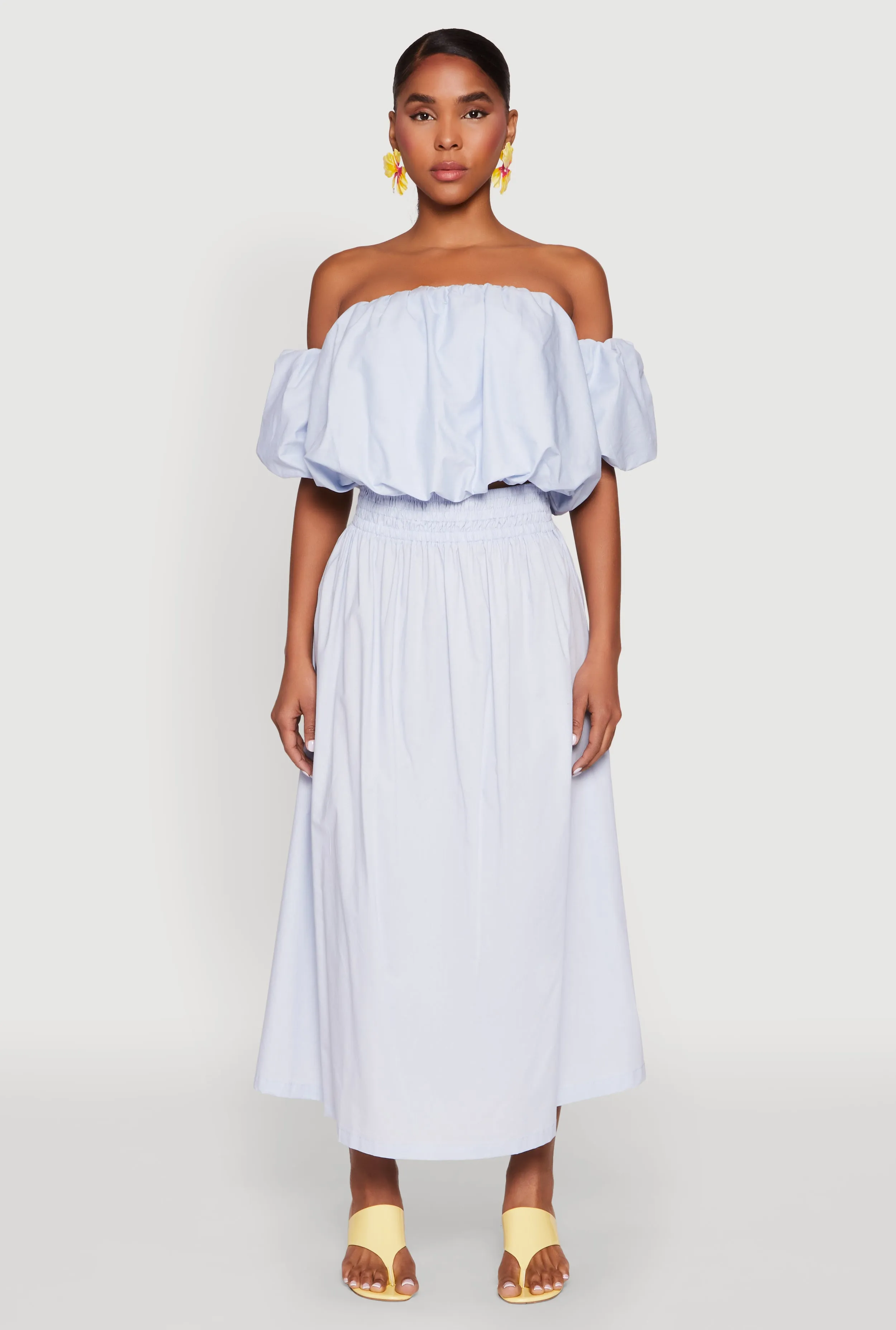 Haute Monde High Waist Midi Skirt sold by Rainbow