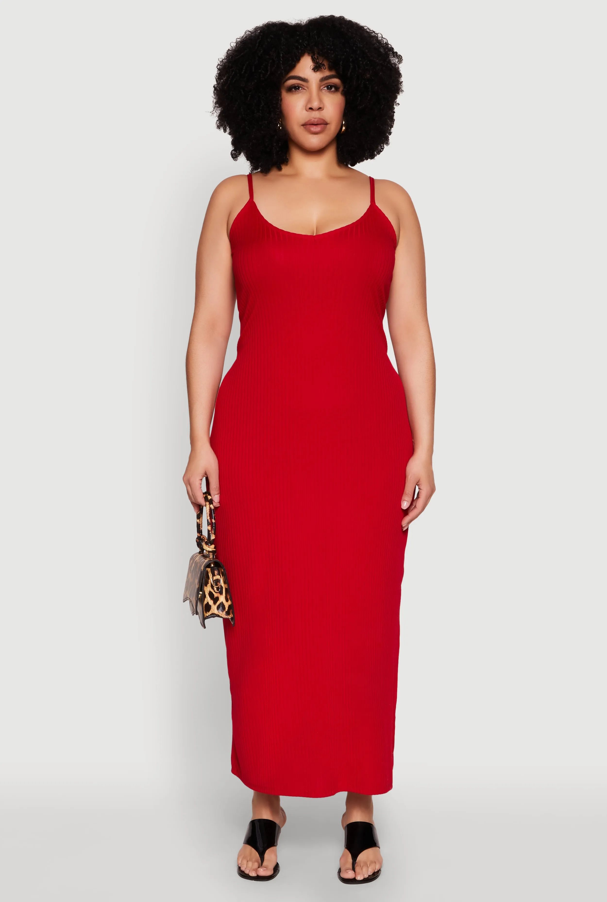 Plus Size V Neck Side Slit Maxi Dress sold by Rainbow