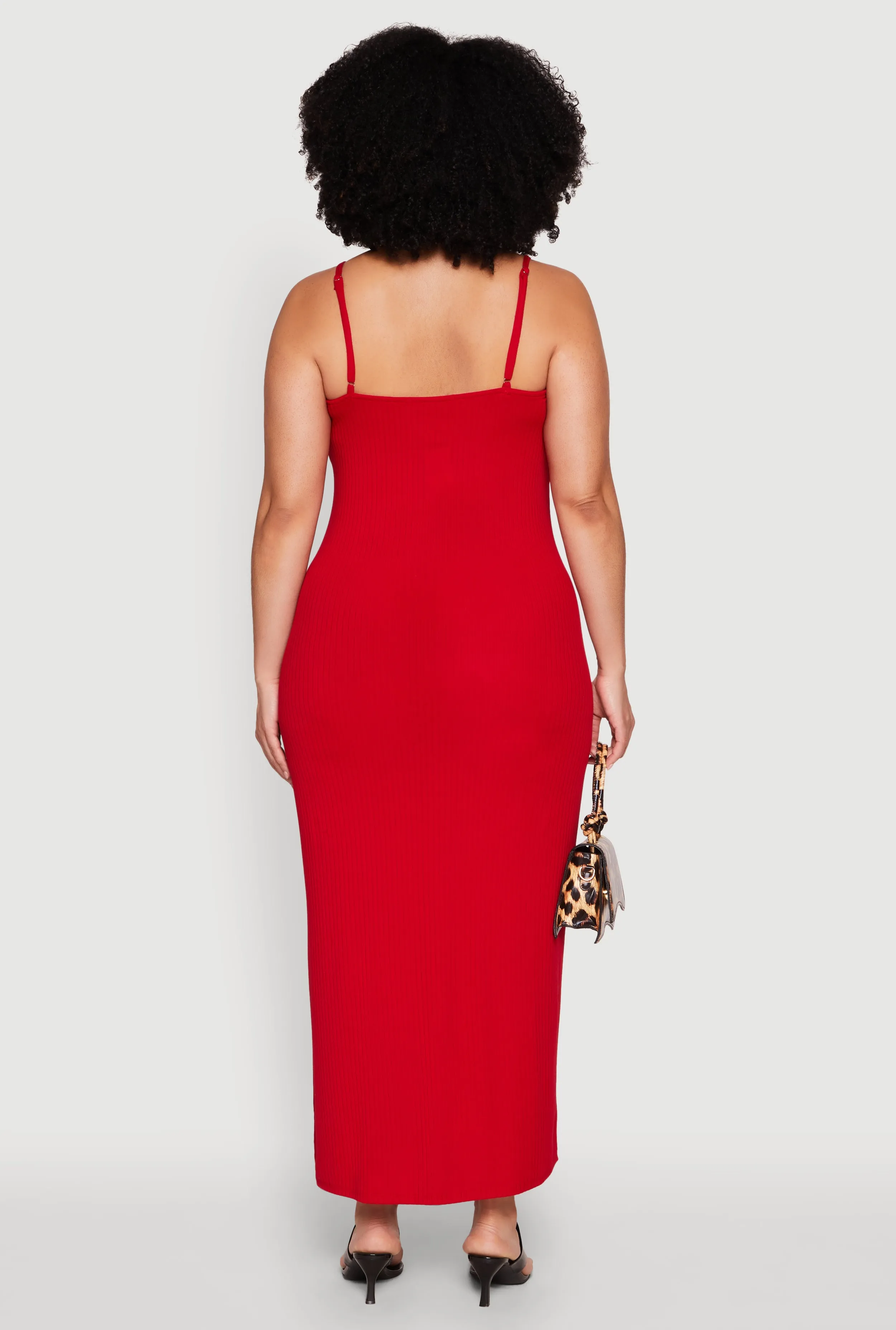 Plus Size V Neck Side Slit Maxi Dress sold by Rainbow product image thumbnail 5