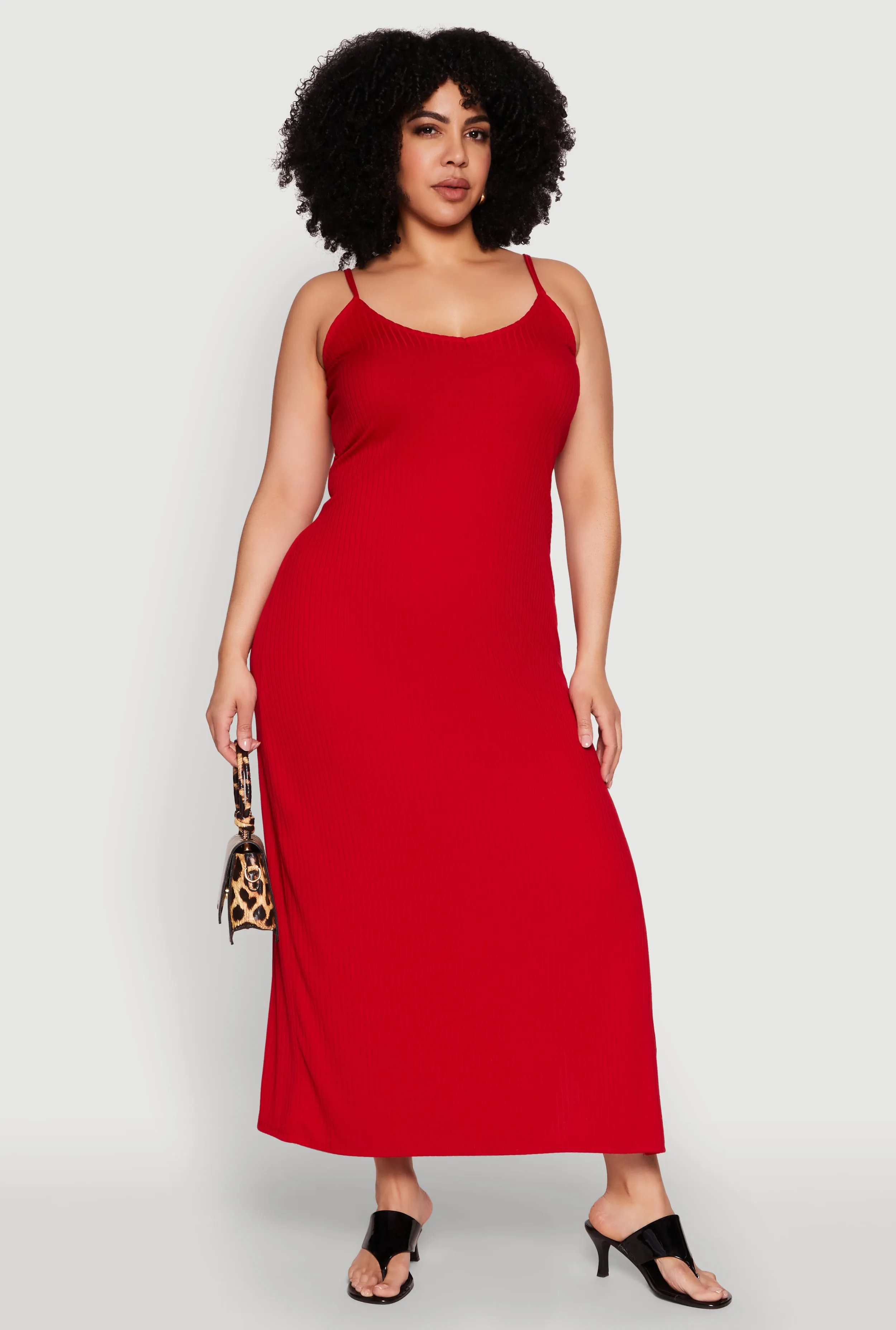 Plus Size V Neck Side Slit Maxi Dress sold by Rainbow product image thumbnail 2