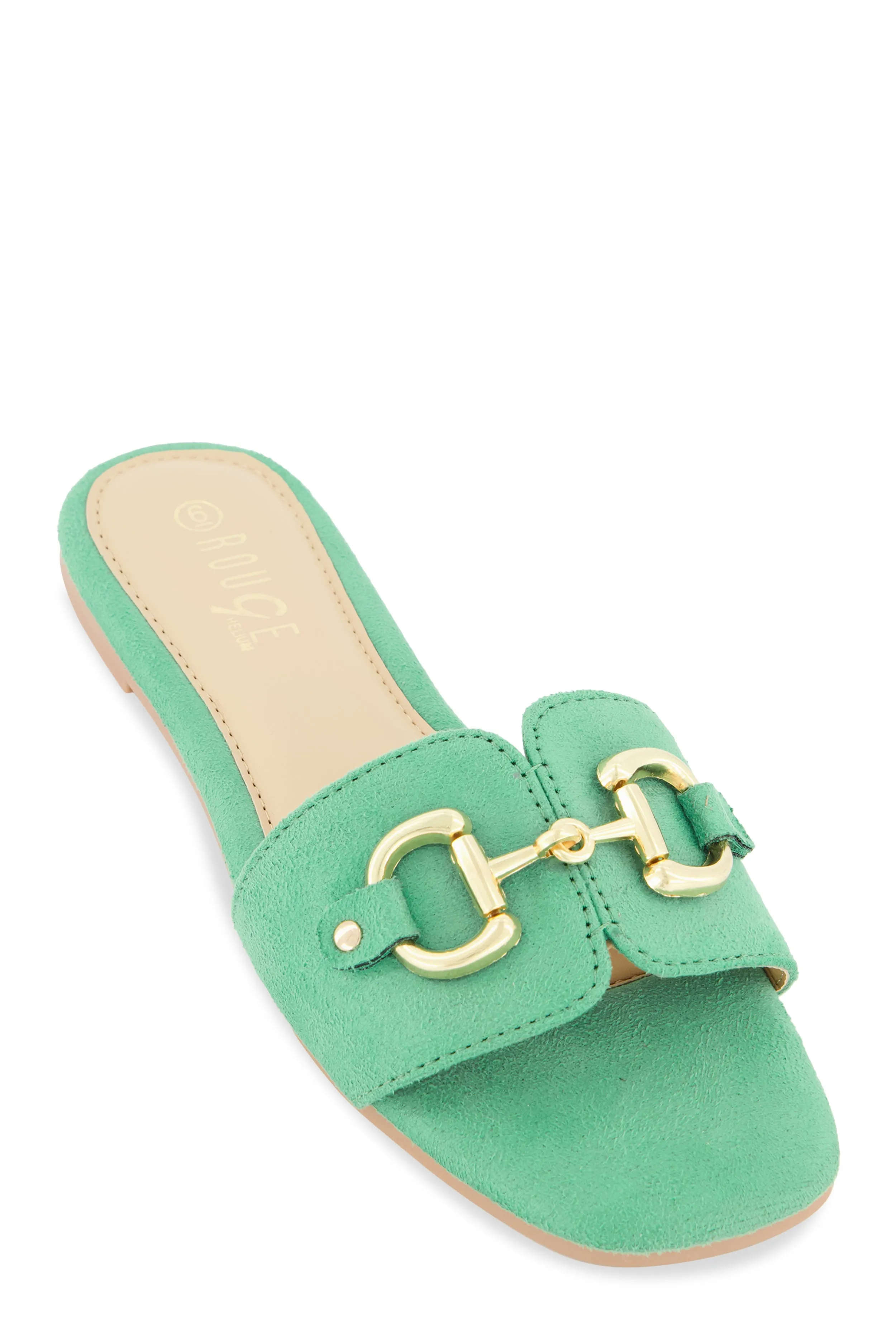 Metallic Horsebit Single Band Slide Sandals sold by Rainbow