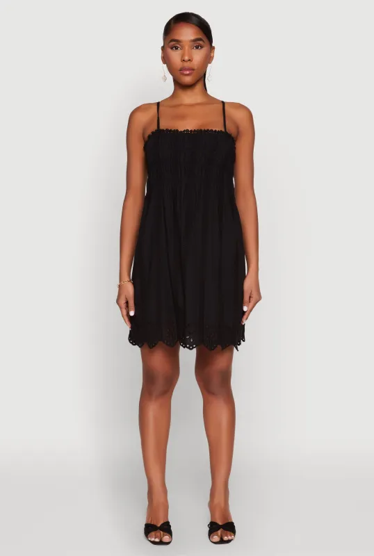 Haute Monde Floral Crochet Detail Mini Dress sold by Rainbow