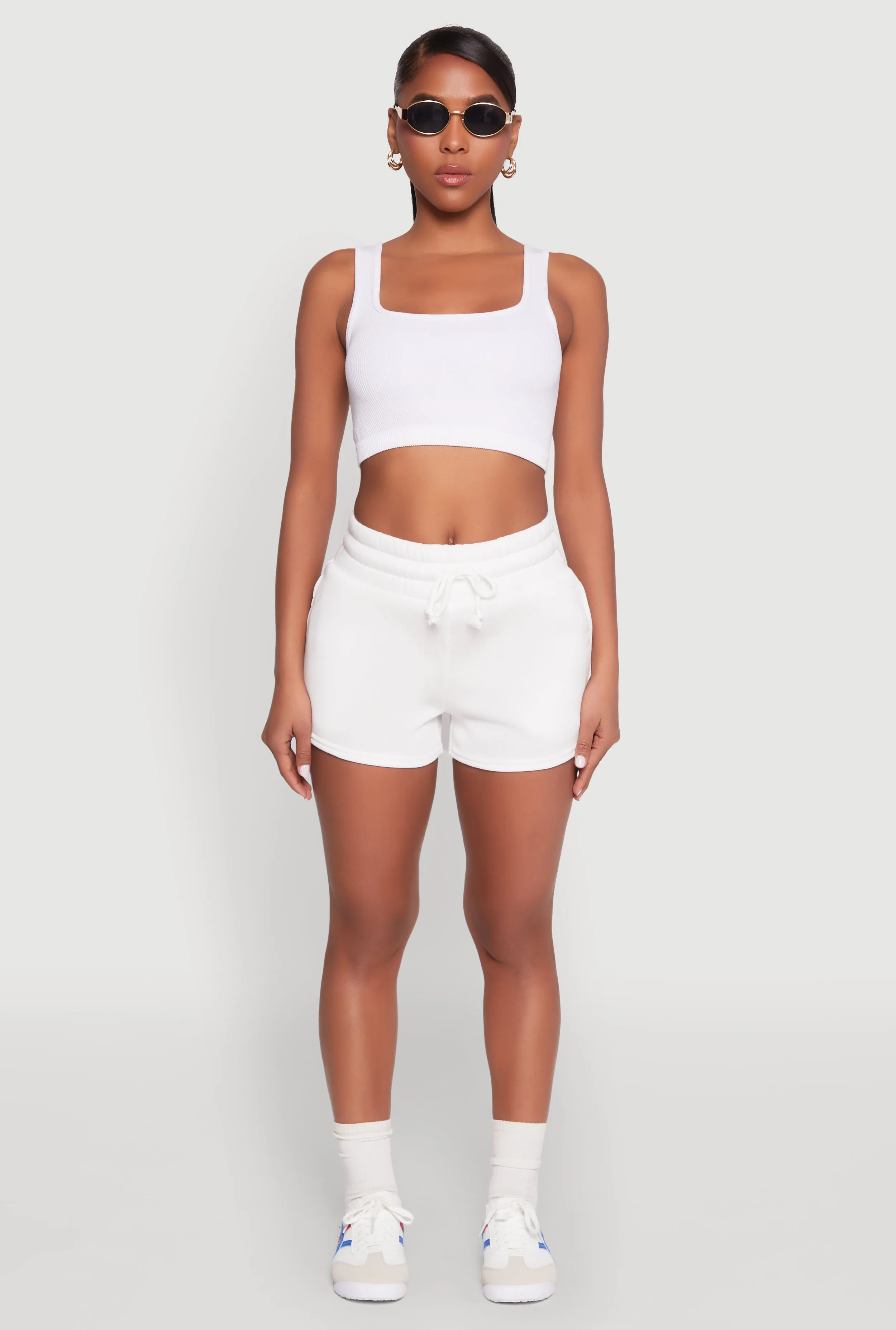 Fleece High Waisted Drawstring Shorts sold by Rainbow product image thumbnail 2