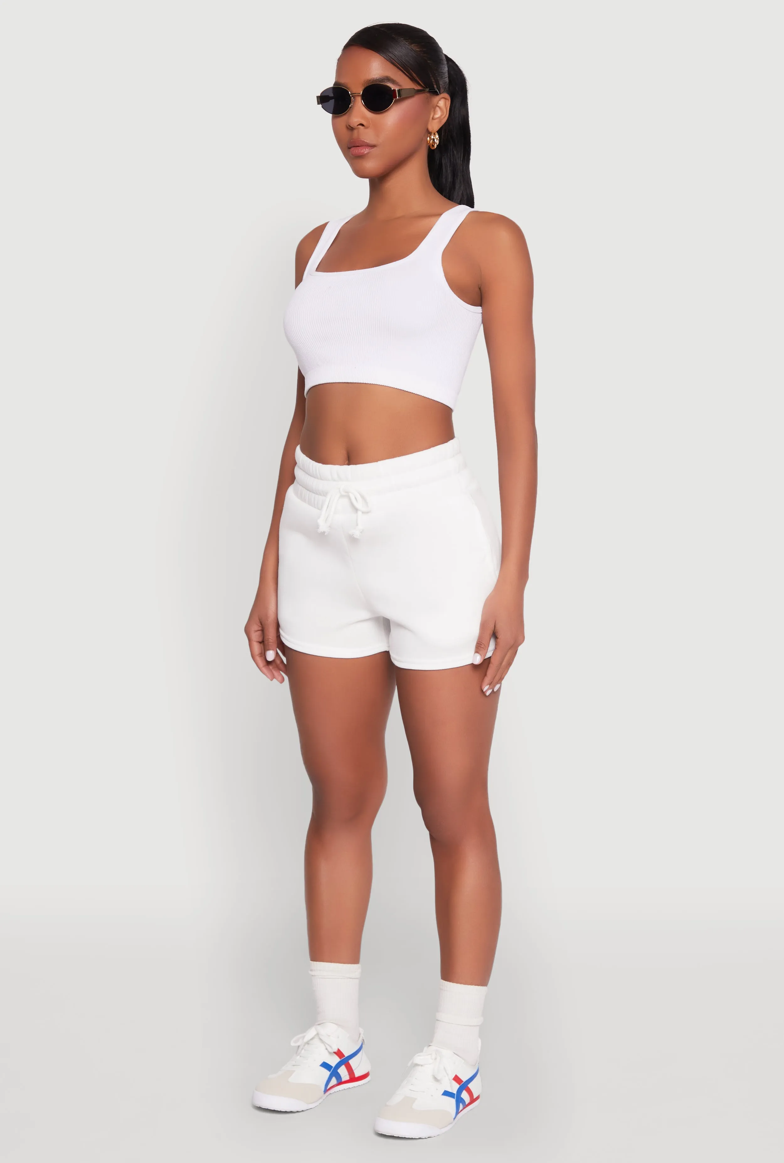 Fleece High Waisted Drawstring Shorts sold by Rainbow product image thumbnail 3