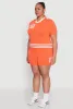 Plus Size Daisy 10 Graphic Varsity Stripe Crop Top sold by Rainbow