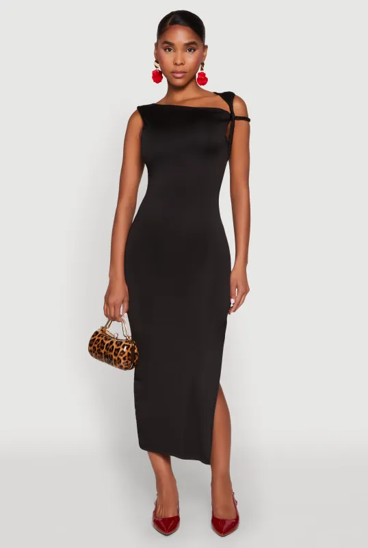 Iris Twisted One Shoulder Midi Dress sold by Rainbow