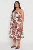 Plus Size Floral Print Smocked Tiered Midi Dress sold by Rainbow
