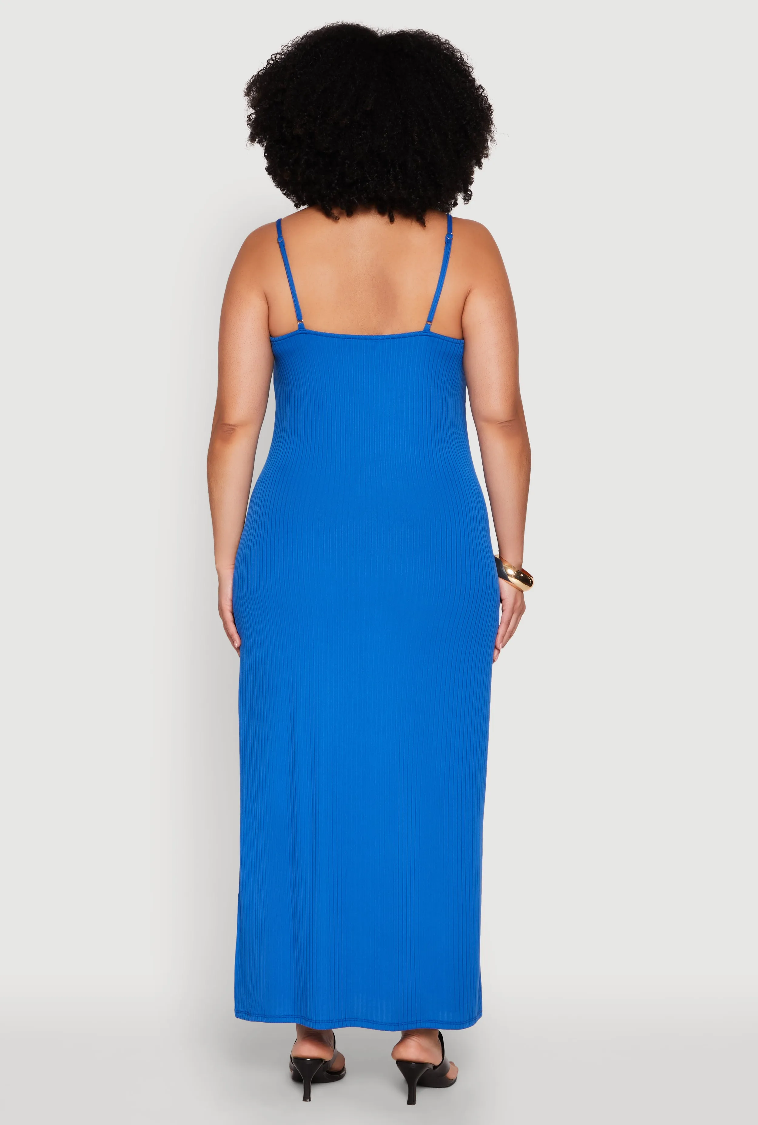 Plus Size V Neck Side Slit Maxi Dress sold by Rainbow product image thumbnail 5