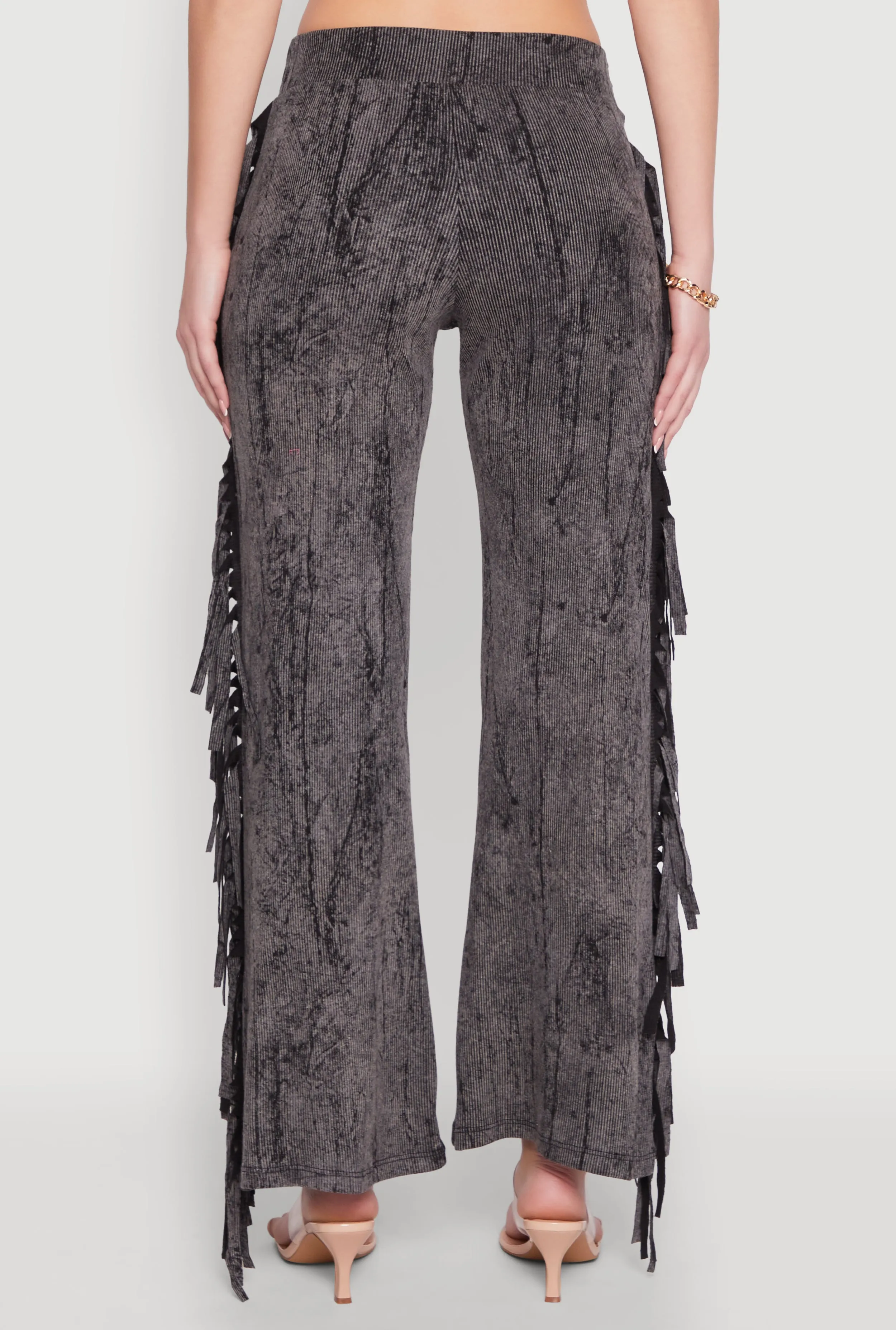 Mineral Wash Rib Knit Fringe Pants sold by Rainbow product image thumbnail 5