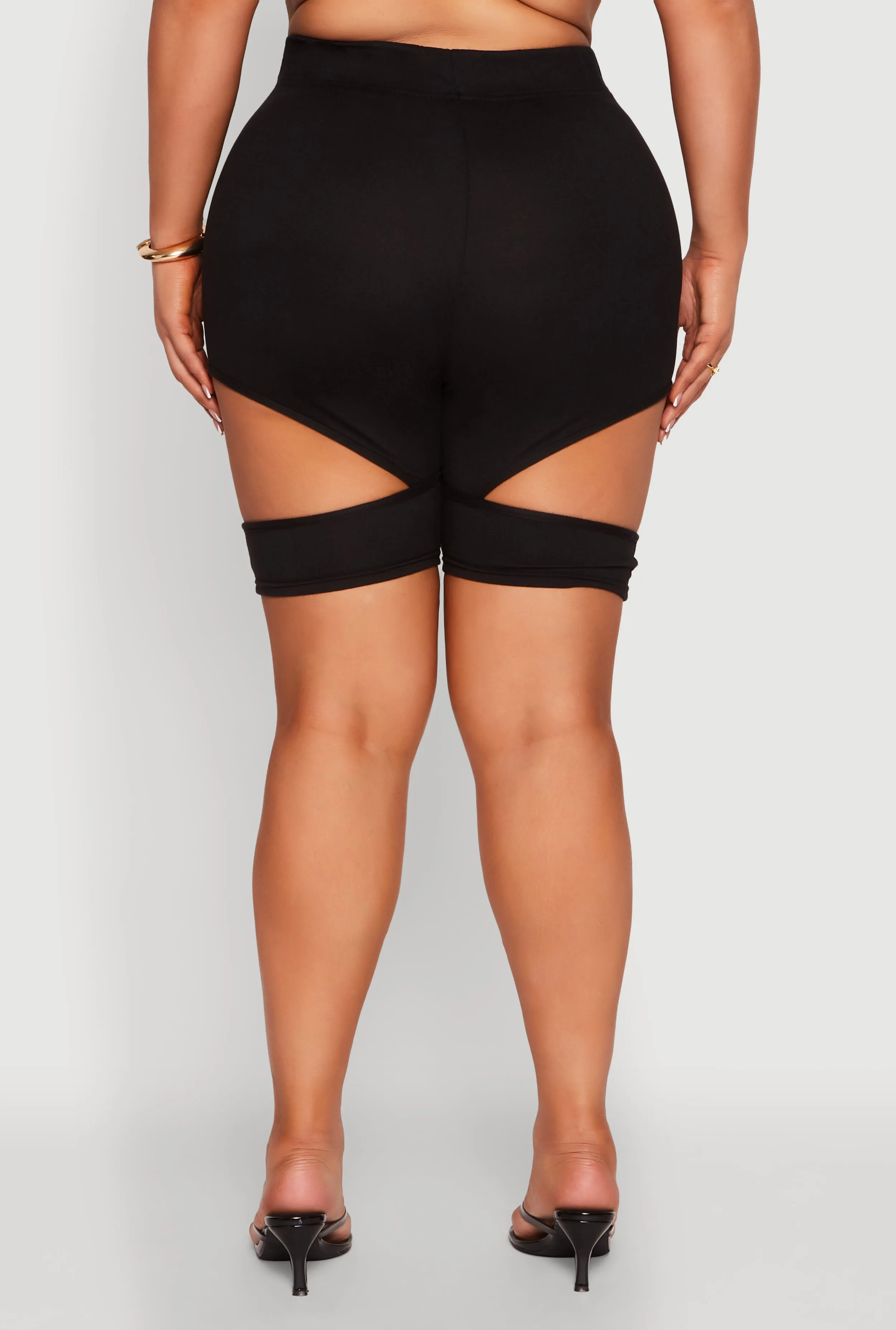 Plus Size Butterfly Cut Out Biker Shorts sold by Rainbow product image thumbnail 5