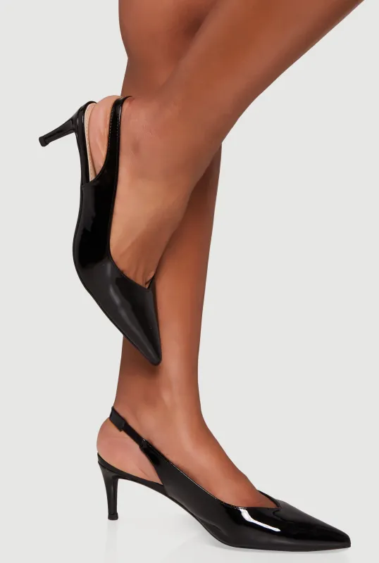 Slingback Pointed Toe Mid Heels sold by Rainbow