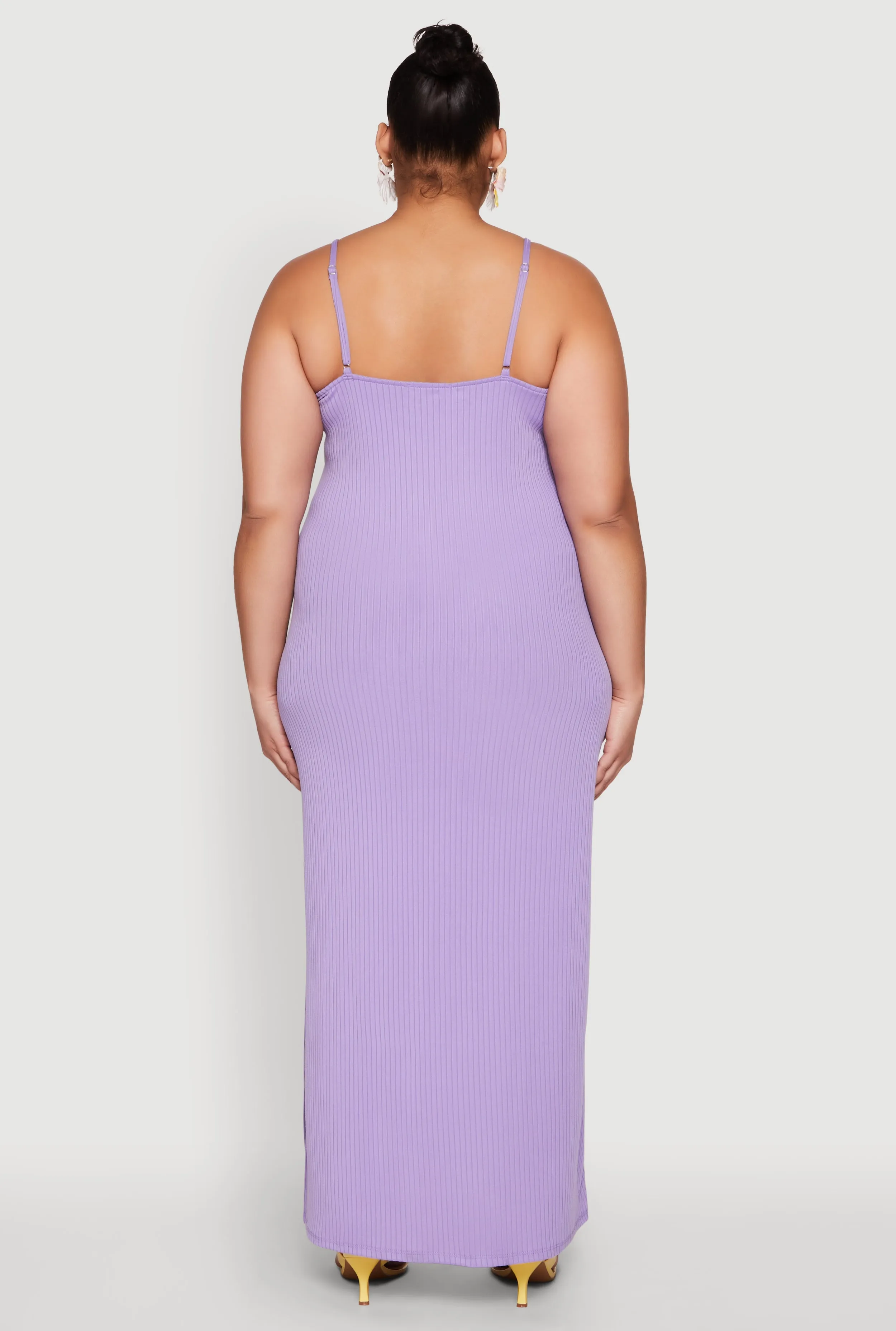 Plus Size V Neck Side Slit Maxi Dress sold by Rainbow product image thumbnail 5