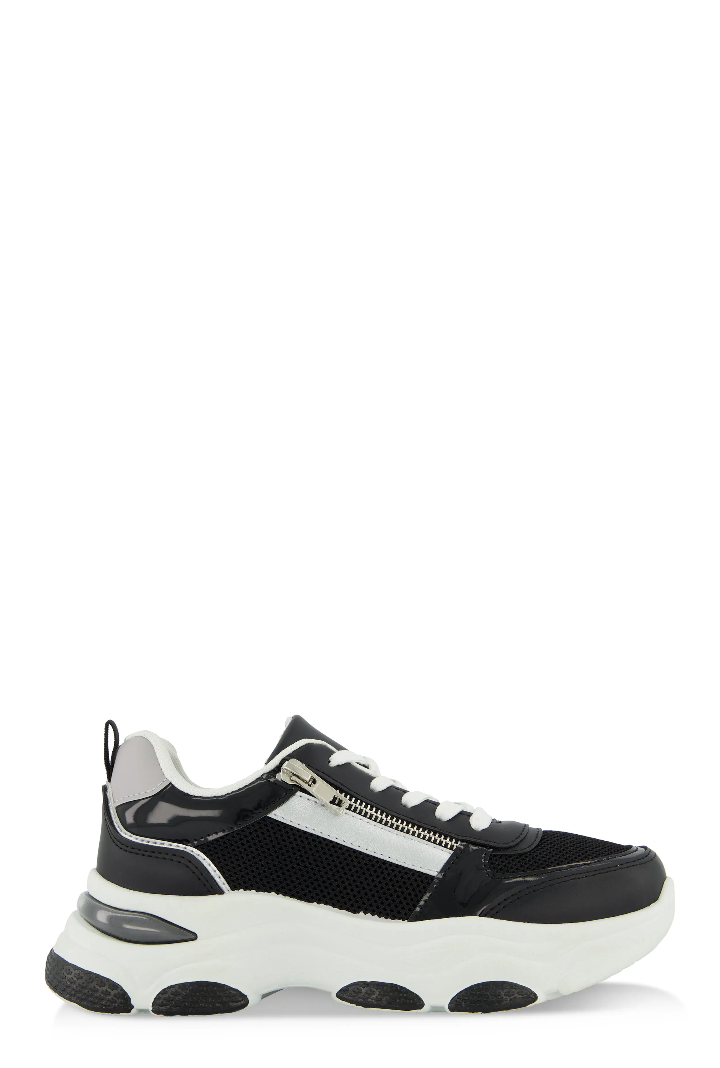 Zipper Detail Chunky Sole Lace Up Sneakers sold by Rainbow product image thumbnail 2